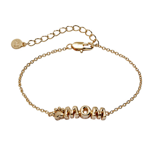 Pet Mom Inline Bracelet Gold