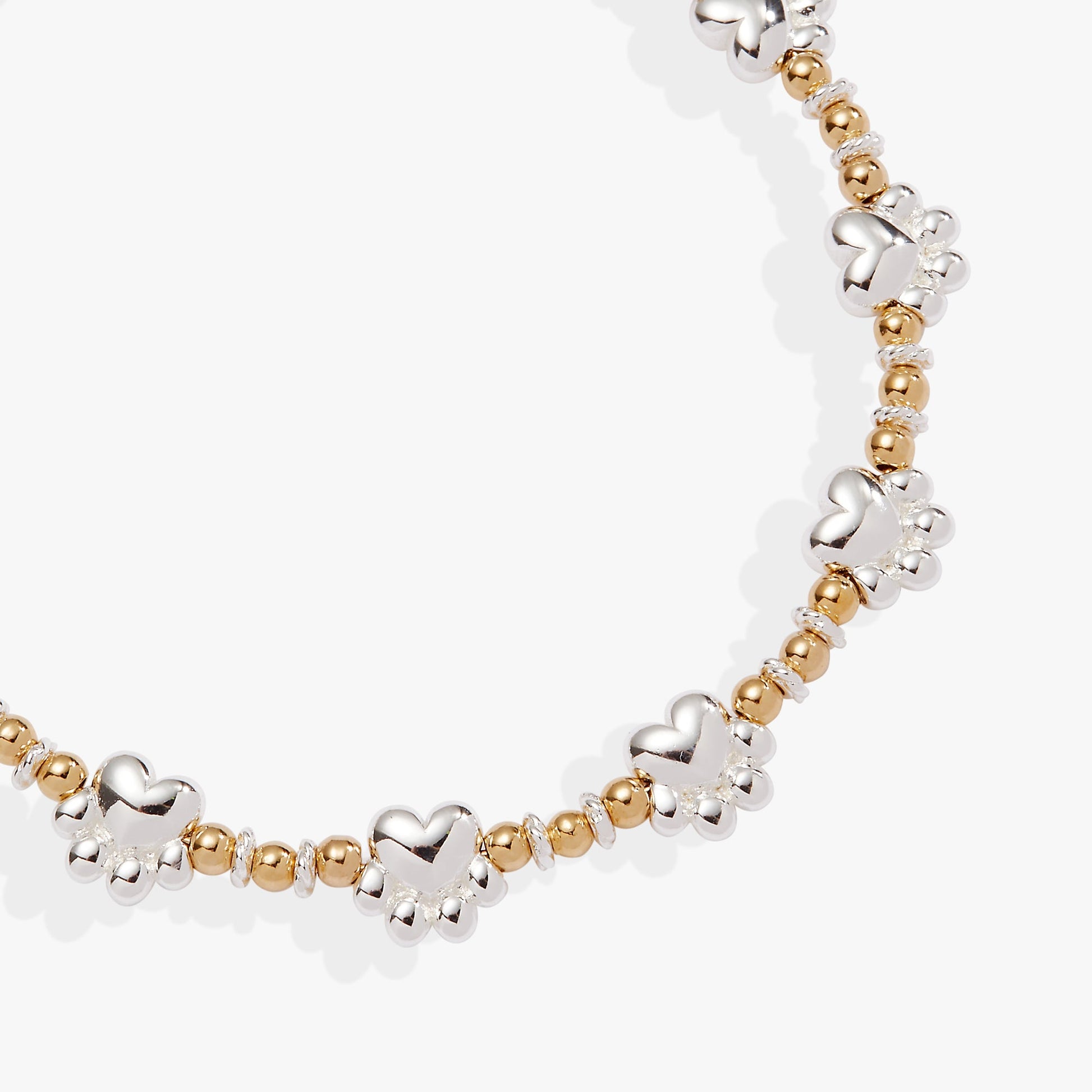 Paw Print Beaded Dog Bangle Two Tone