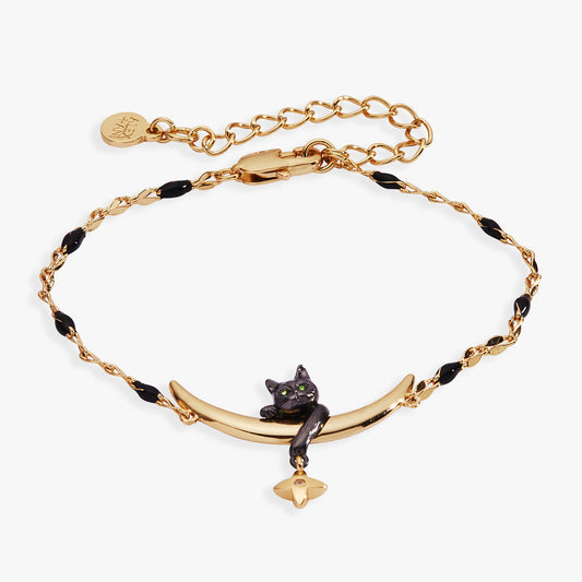 Celestial Cat Linear Bracelet Two Tone