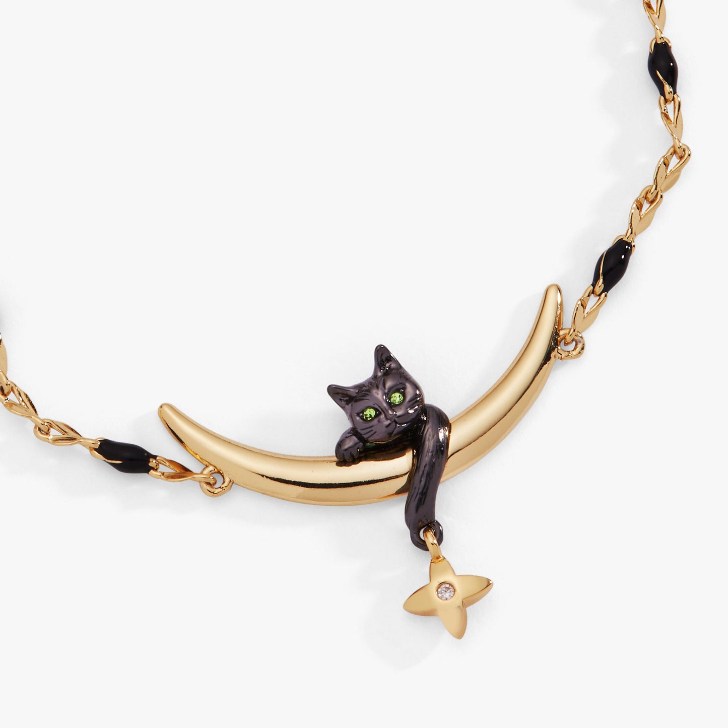 Celestial Cat Linear Bracelet Two Tone