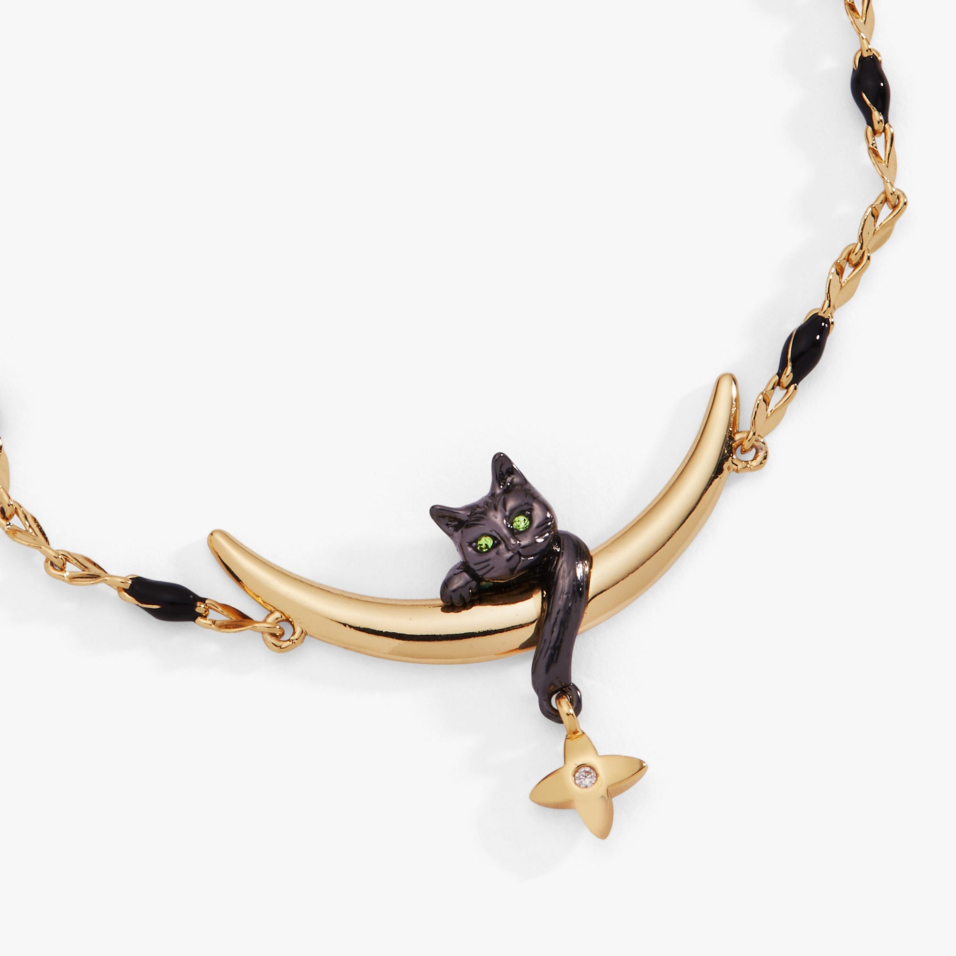 Celestial Cat Linear Bracelet Two Tone