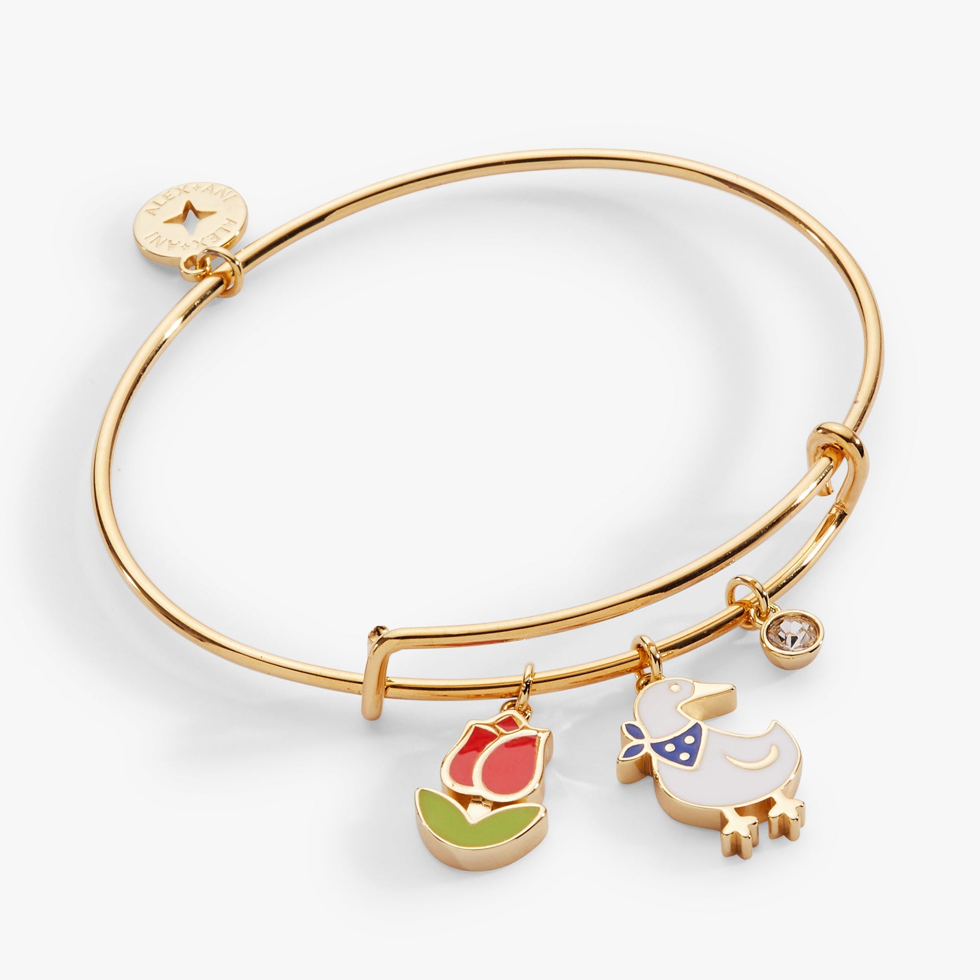 Garden Party Multi Charm Bangle Gold