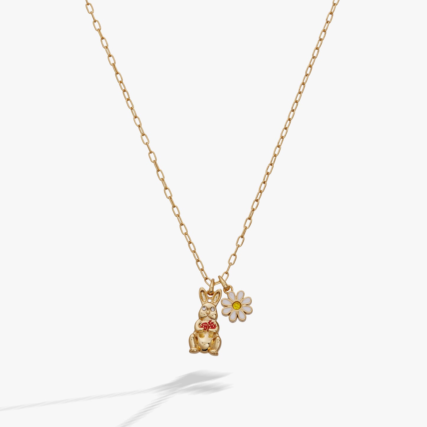 Bunny Charm Necklace Gold