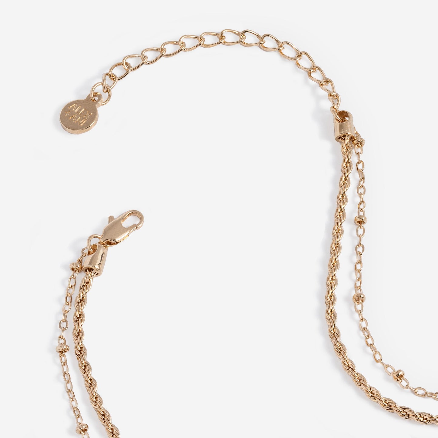 Crystal Dragonfly Double Layer Necklace Gold