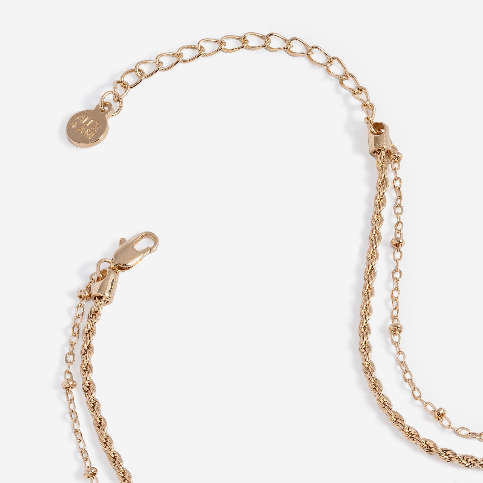 Crystal Dragonfly Double Layer Necklace Gold