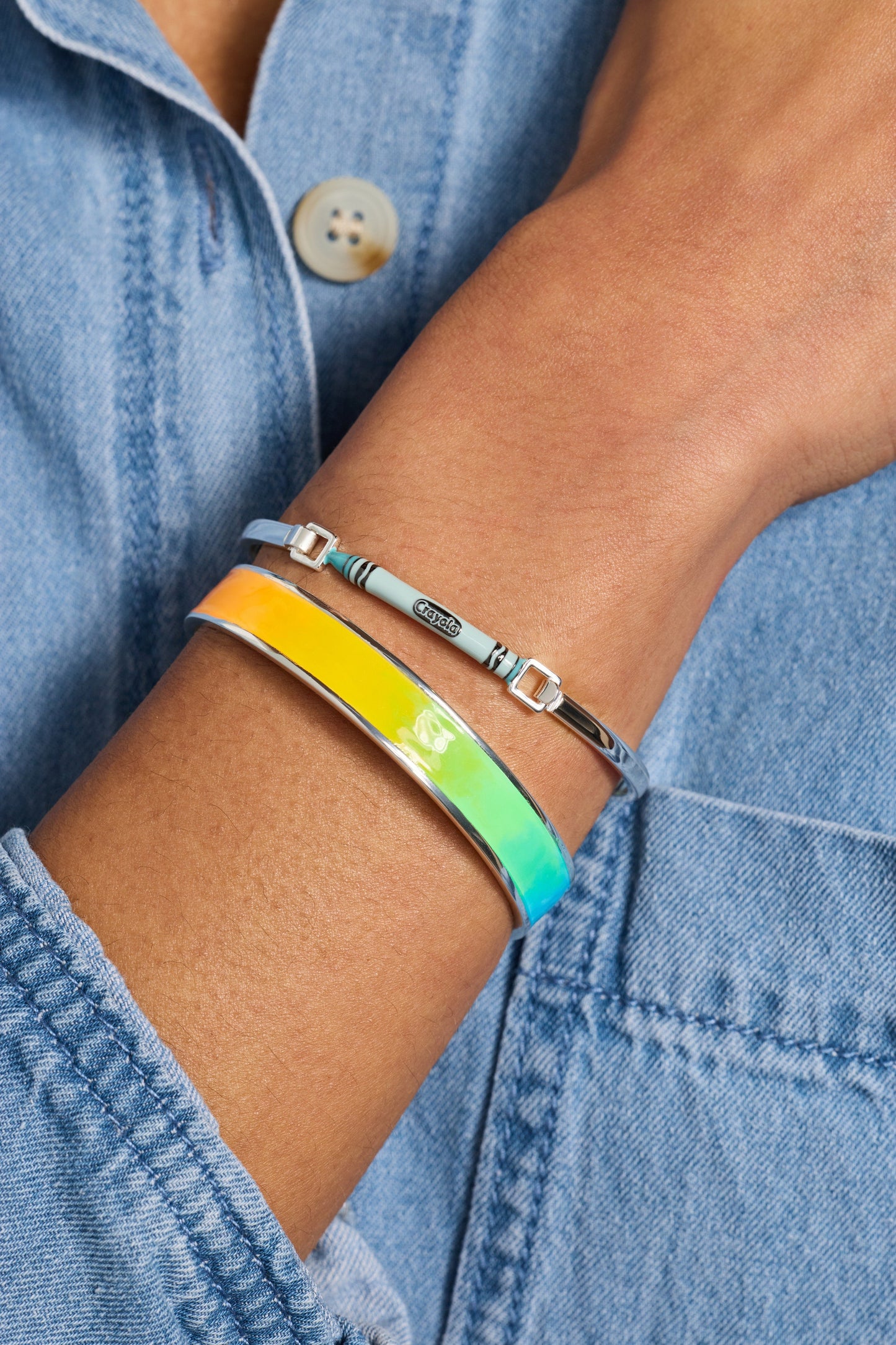 Crayola Teacher Appreciation Crayon Tension Bangle Gold