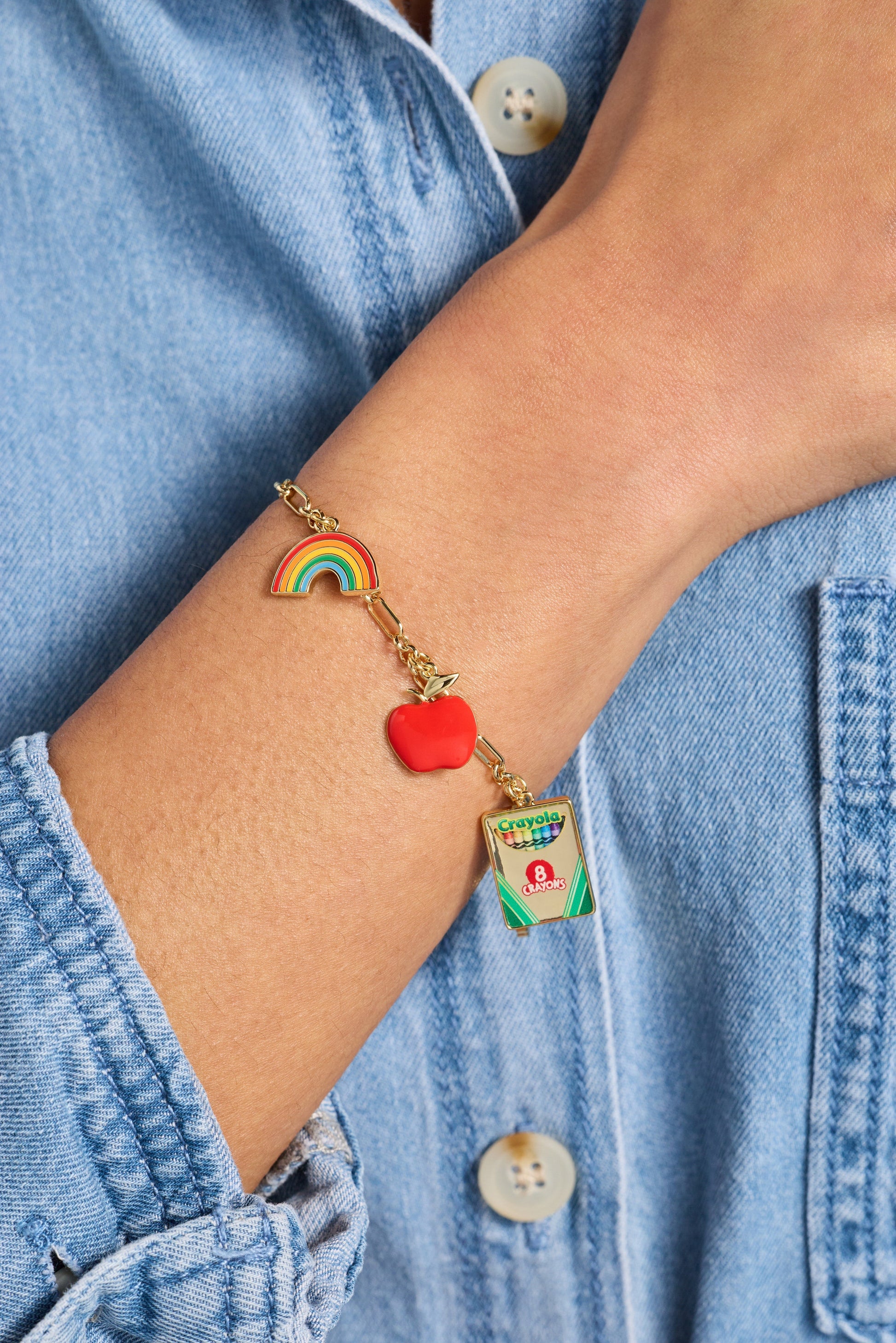 Crayola Teacher Appreciation Toggle Bracelet Gold
