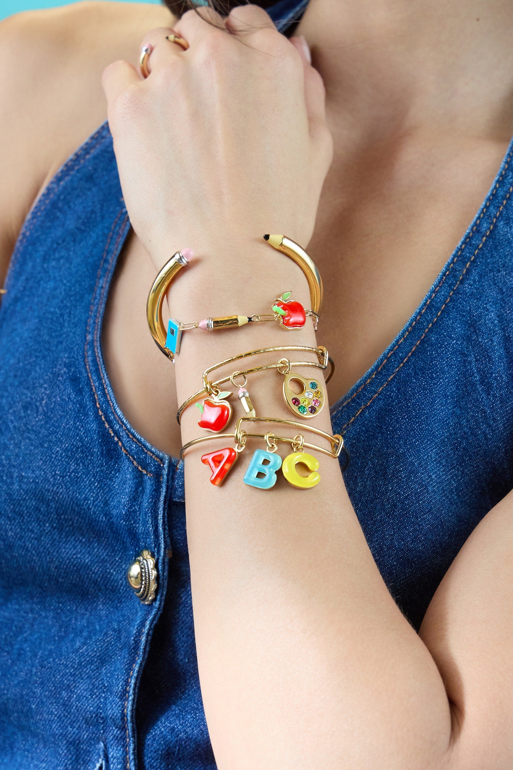 ABC Charm Bangle Gold
