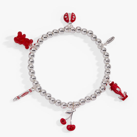 Crayola Scarlet Charm Stretch Bracelet Silver