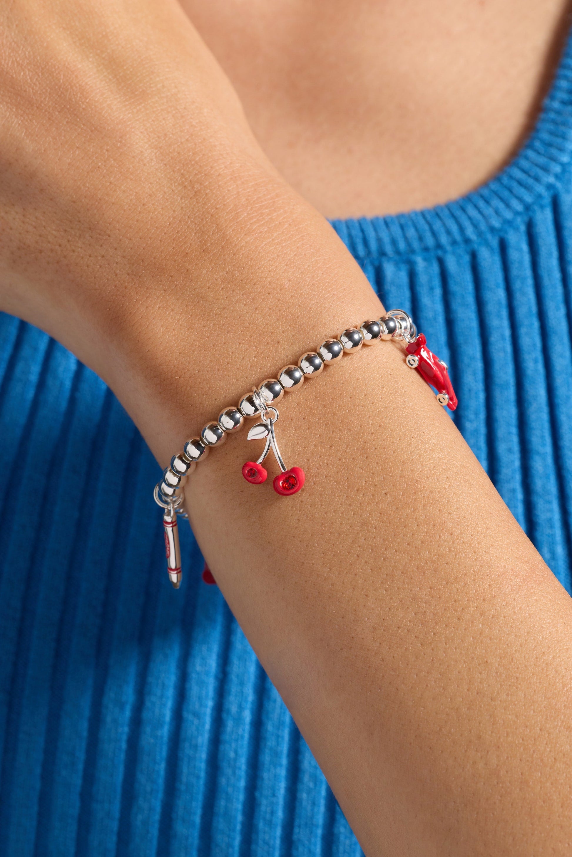 Crayola Scarlet Charm Stretch Bracelet Silver