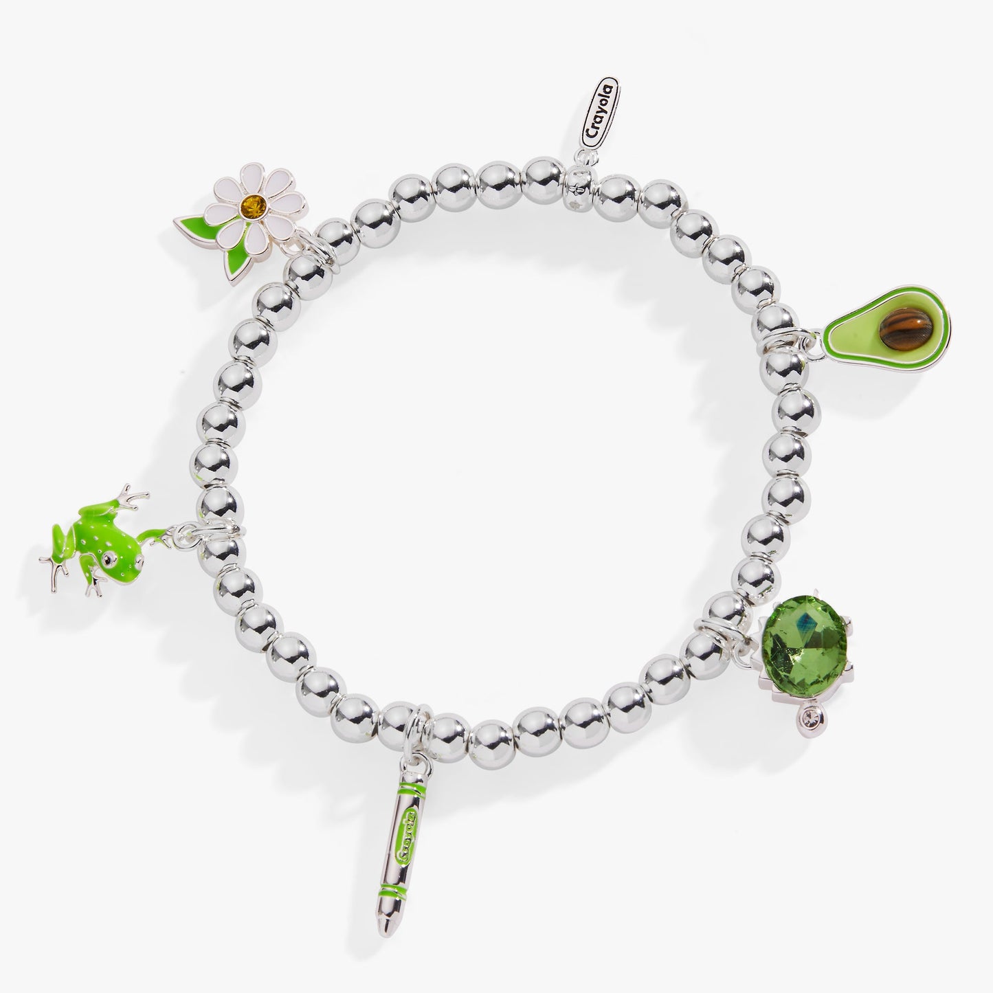 Crayola Forest Green Charm Stretch Bracelet Gold