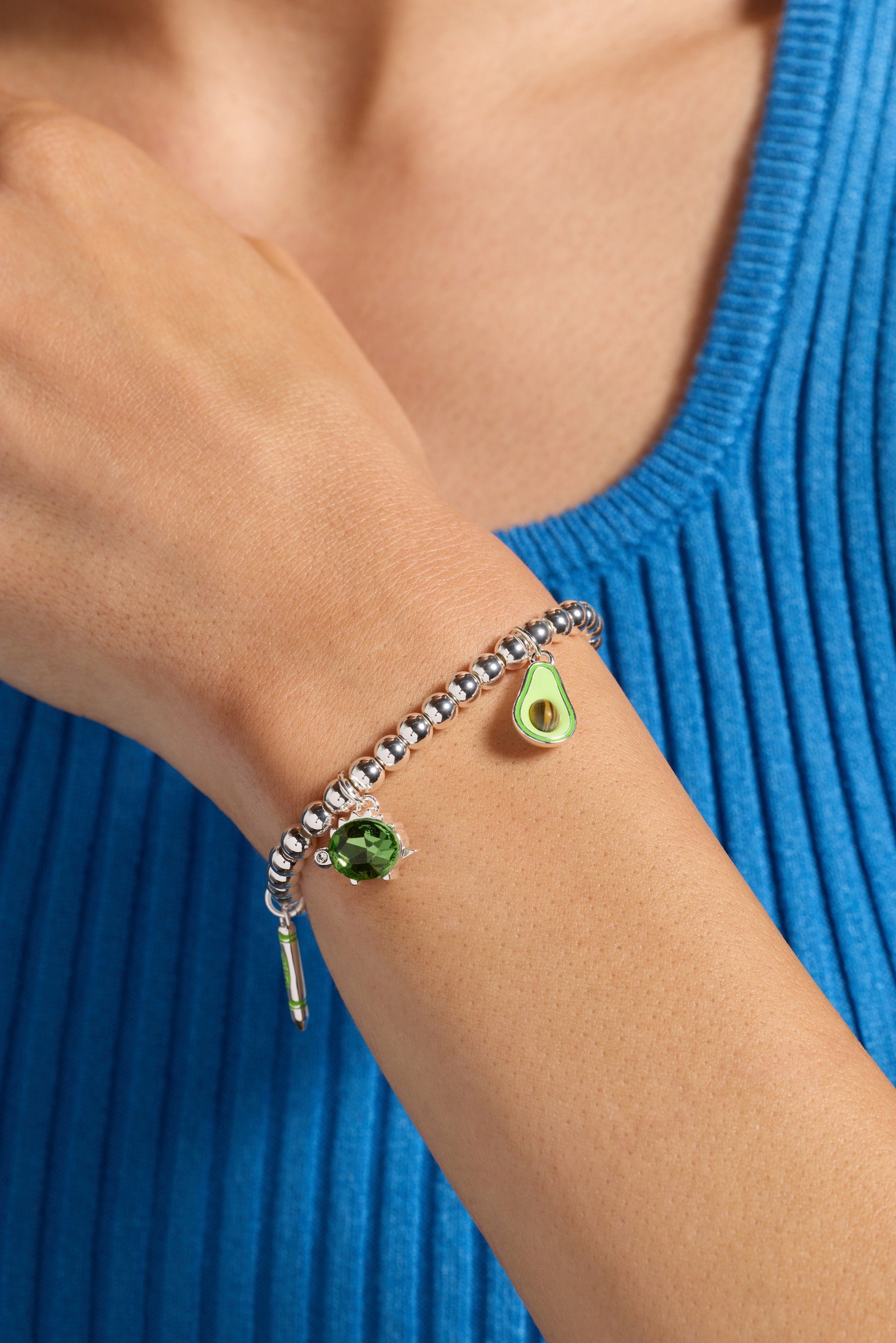 Crayola Forest Green Charm Stretch Bracelet Gold