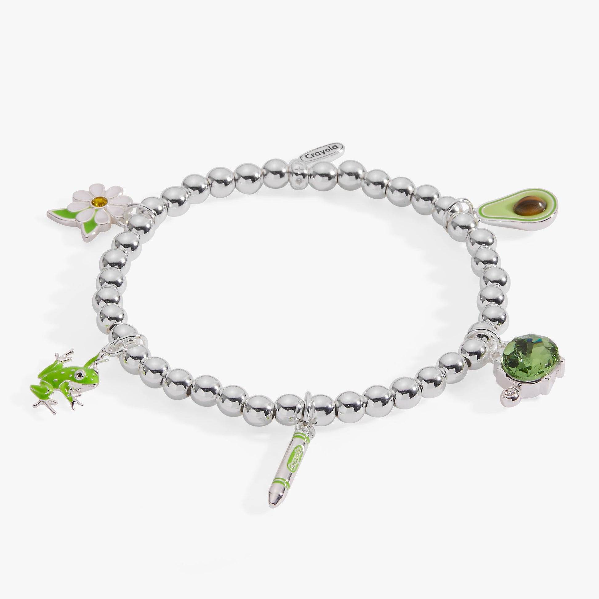 Crayola Forest Green Charm Stretch Bracelet Gold