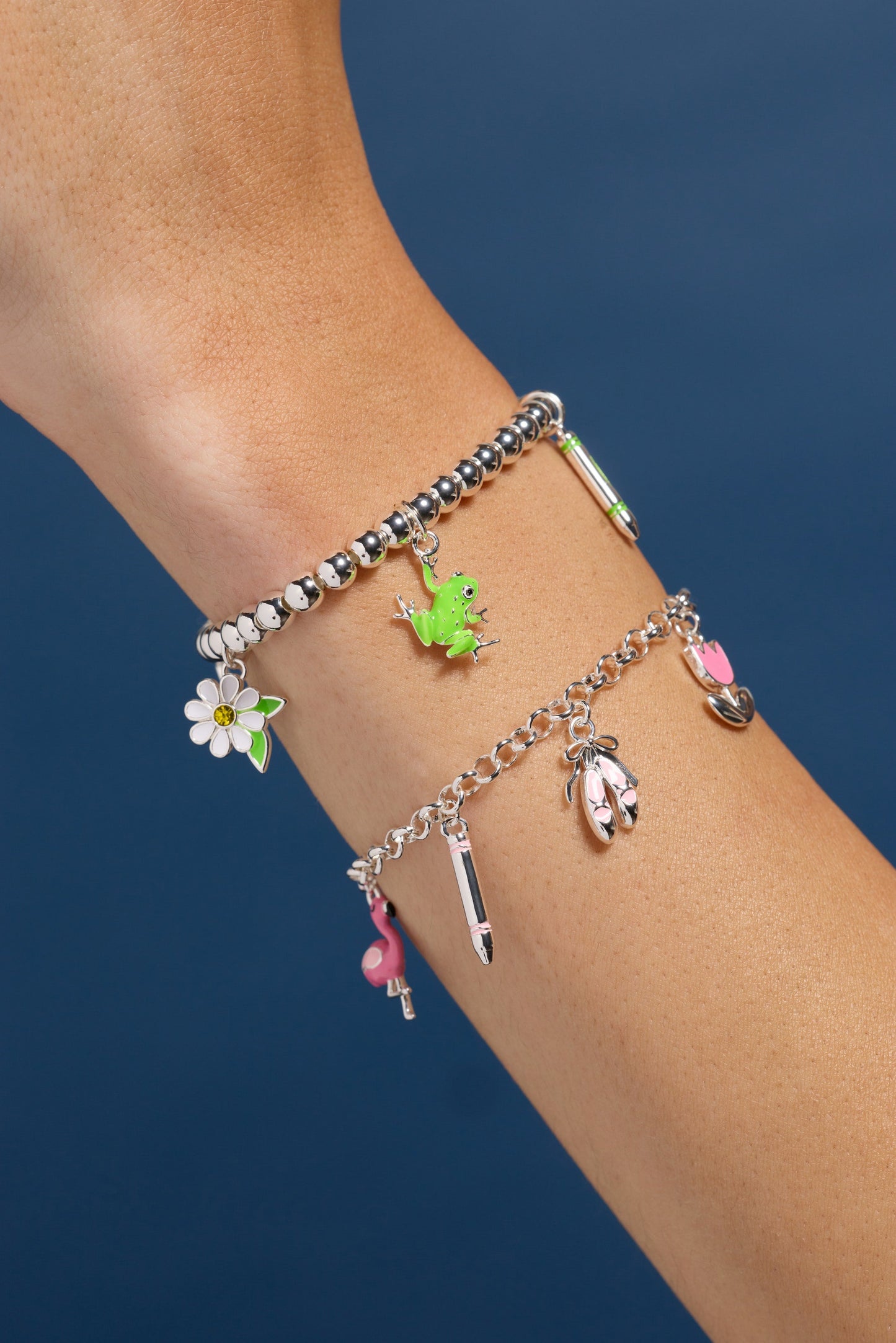Crayola Forest Green Charm Stretch Bracelet Gold