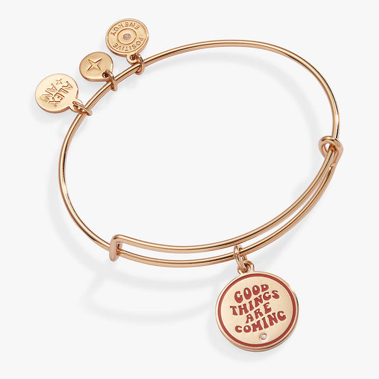 Good Things Are Coming' Mantra Charm Bangle
    
    
    
       Gold