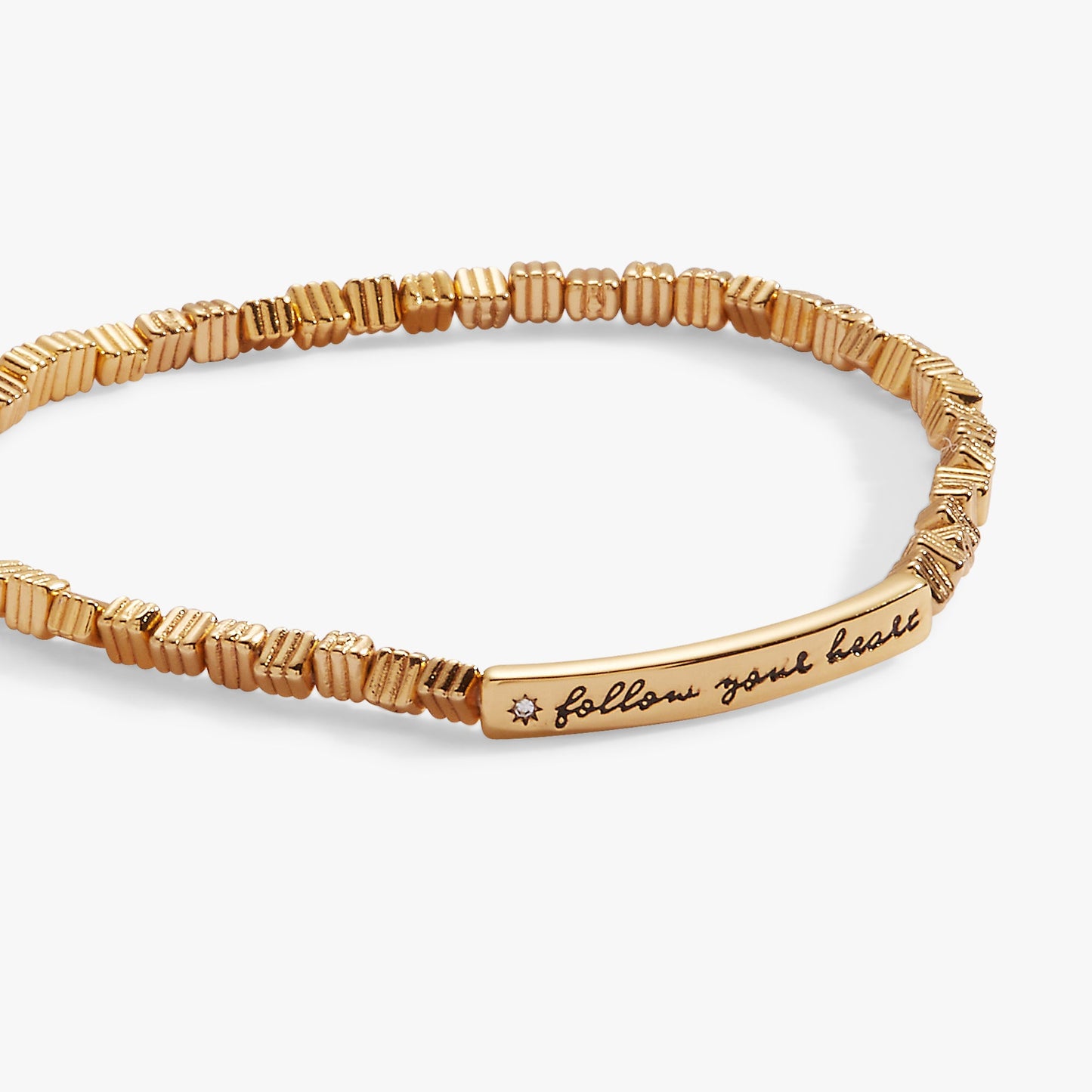 Follow Your Heart Stretch Bracelet Gold