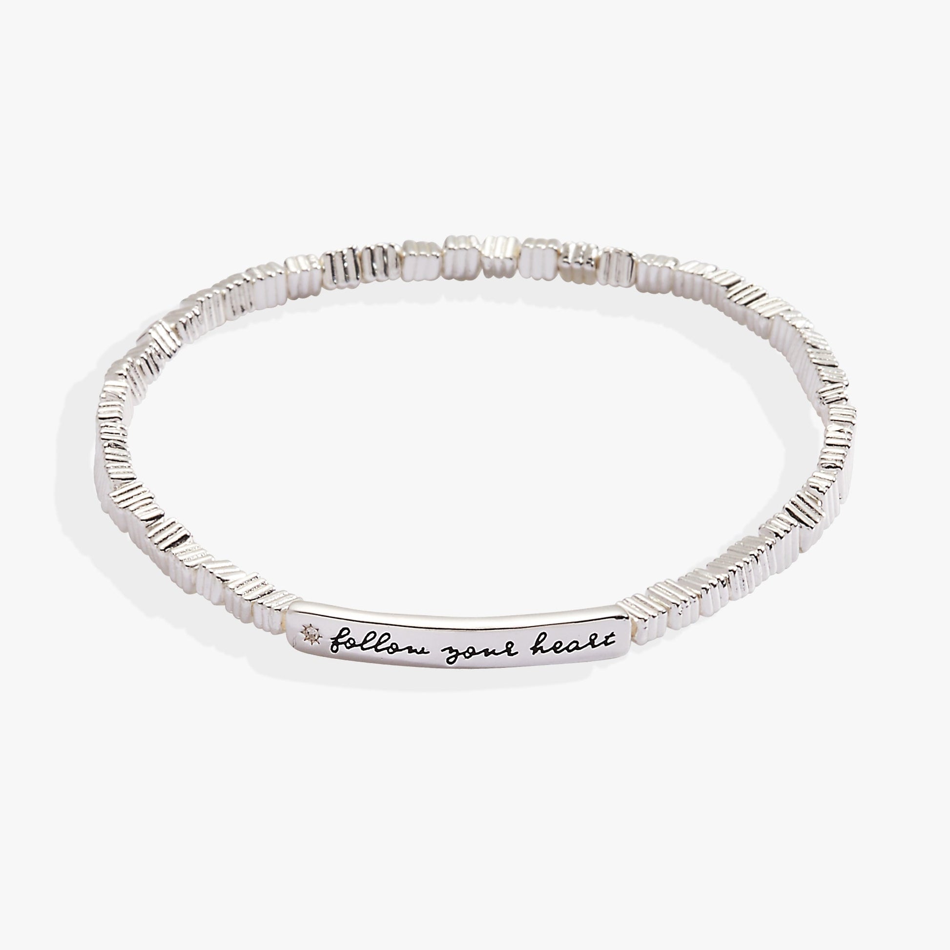 Follow Your Heart Stretch Bracelet Gold