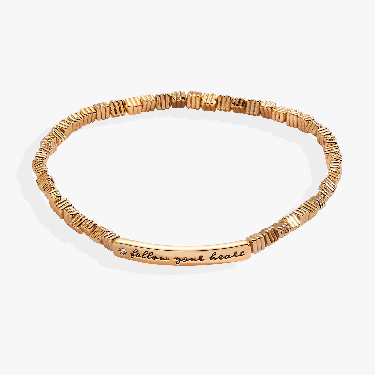 Follow Your Heart Stretch Bracelet Gold