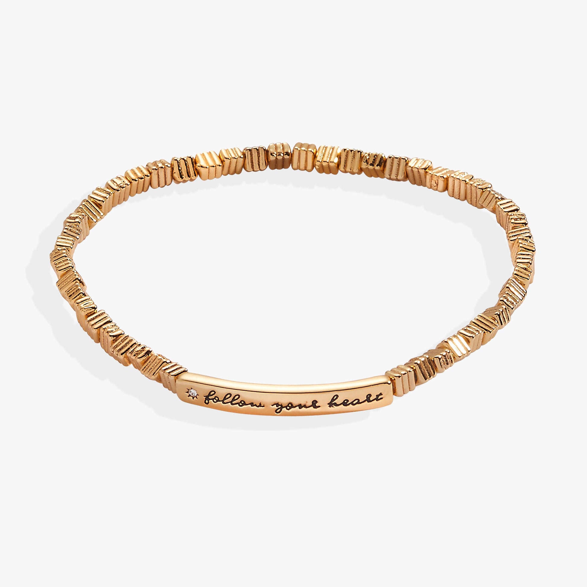 Follow Your Heart Stretch Bracelet Gold