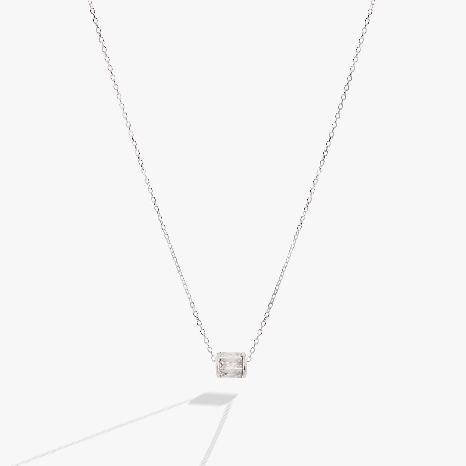 April Birthstone Precious Pendant Necklace Sterling Silver