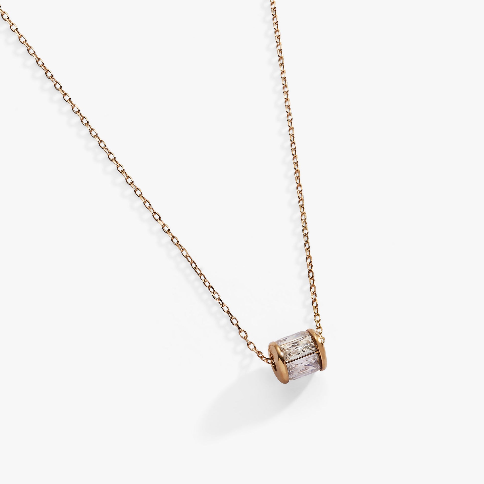 April Birthstone Precious Pendant Necklace Sterling Silver