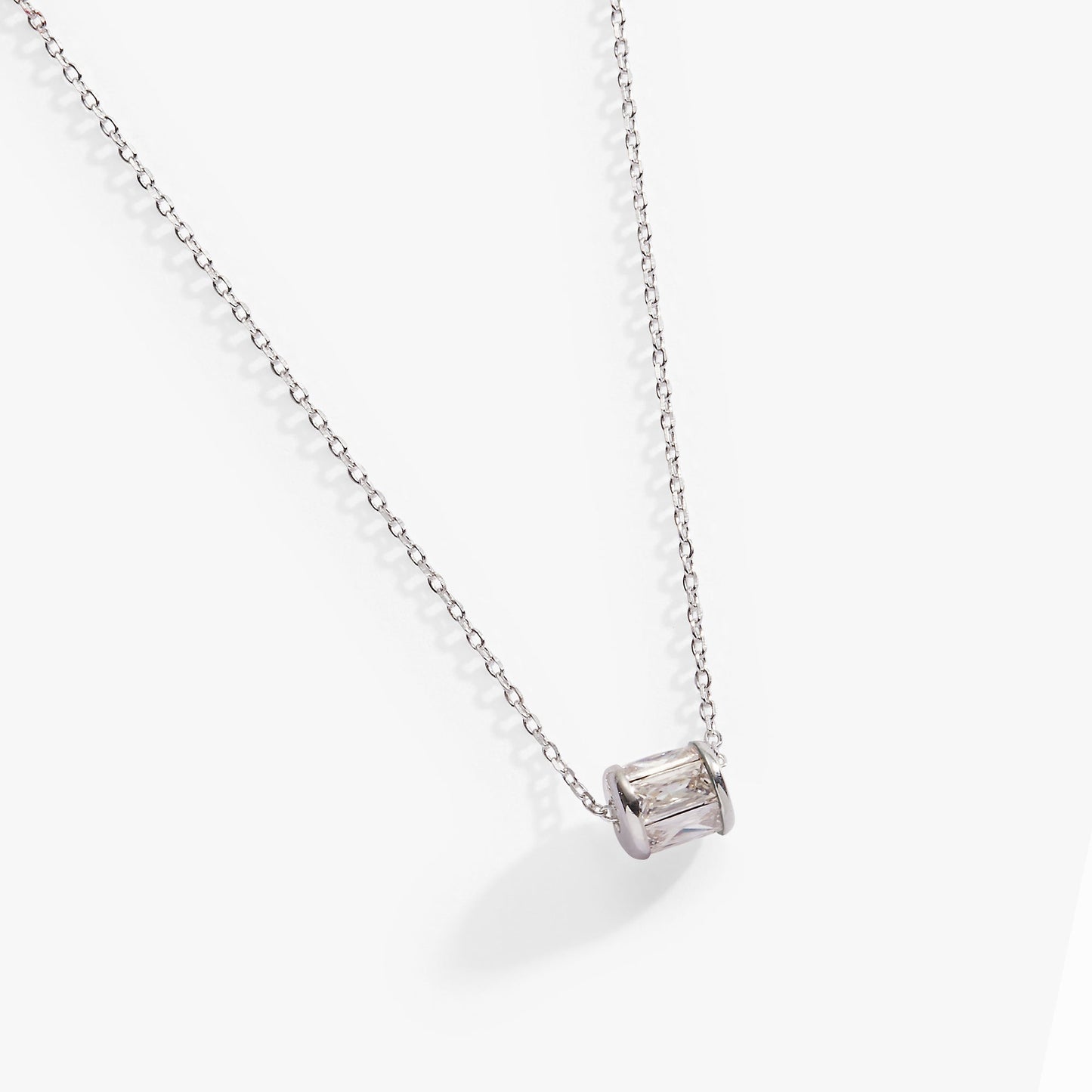 April Birthstone Precious Pendant Necklace Sterling Silver