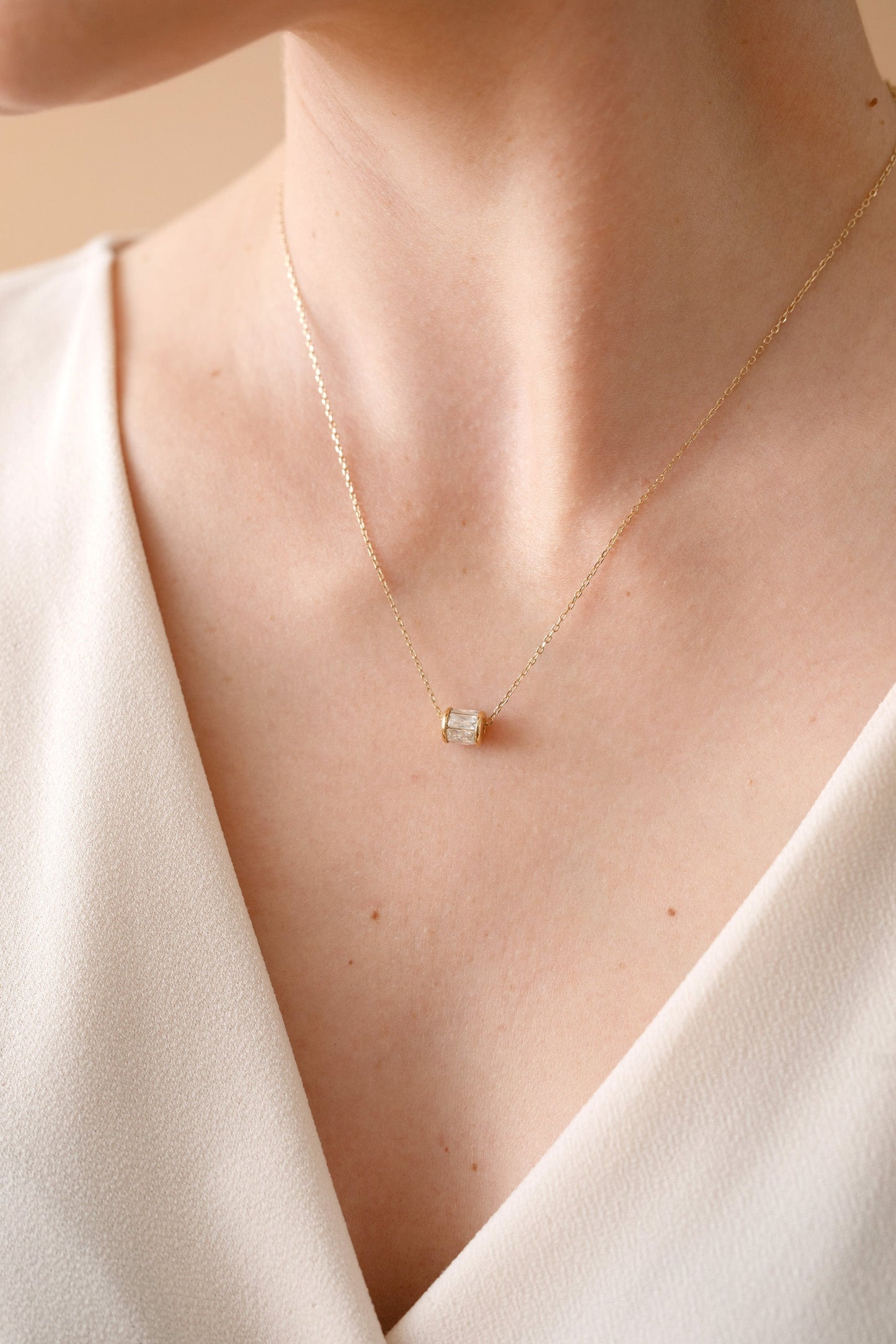 April Birthstone Precious Pendant Necklace Sterling Silver