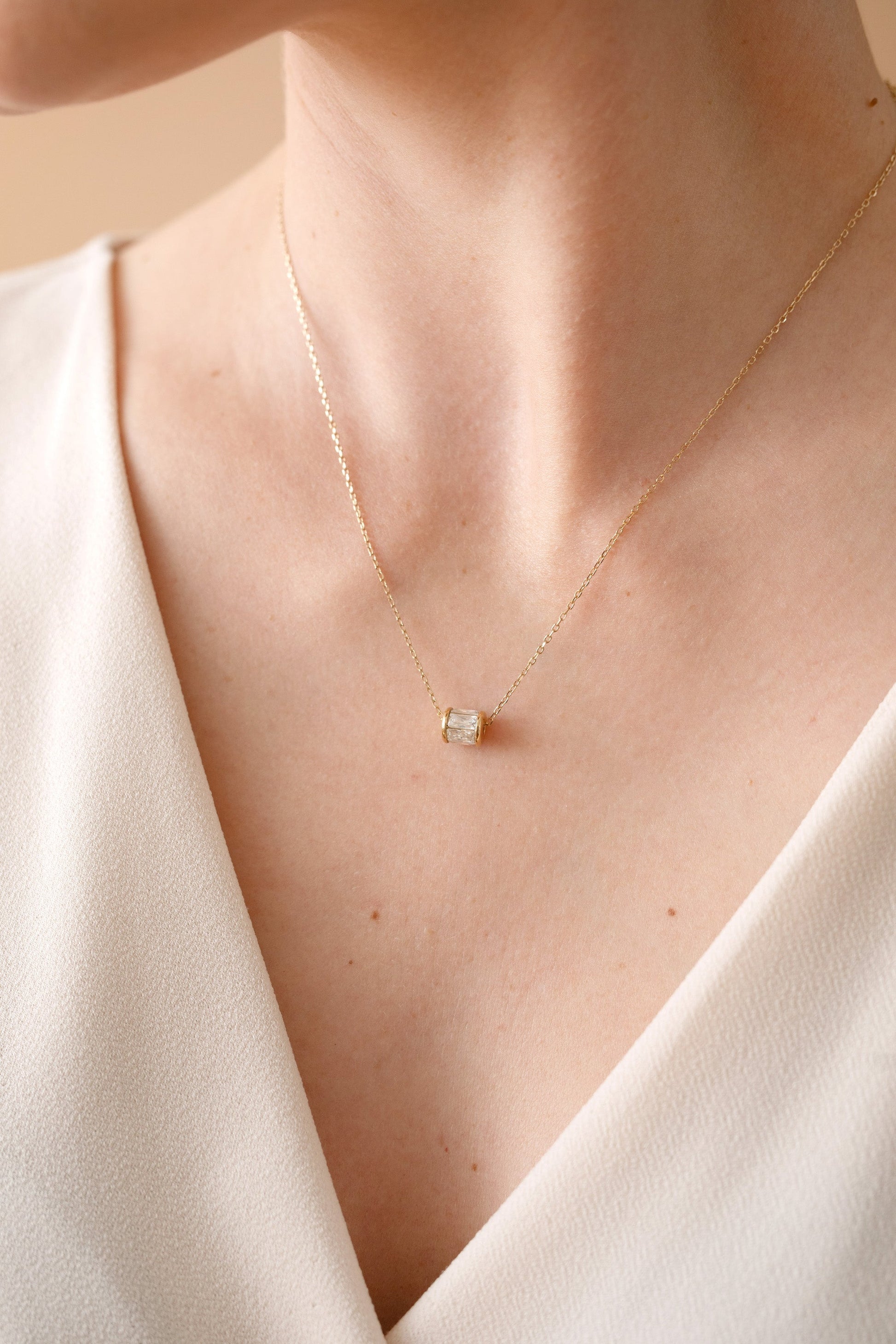 April Birthstone Precious Pendant Necklace Sterling Silver