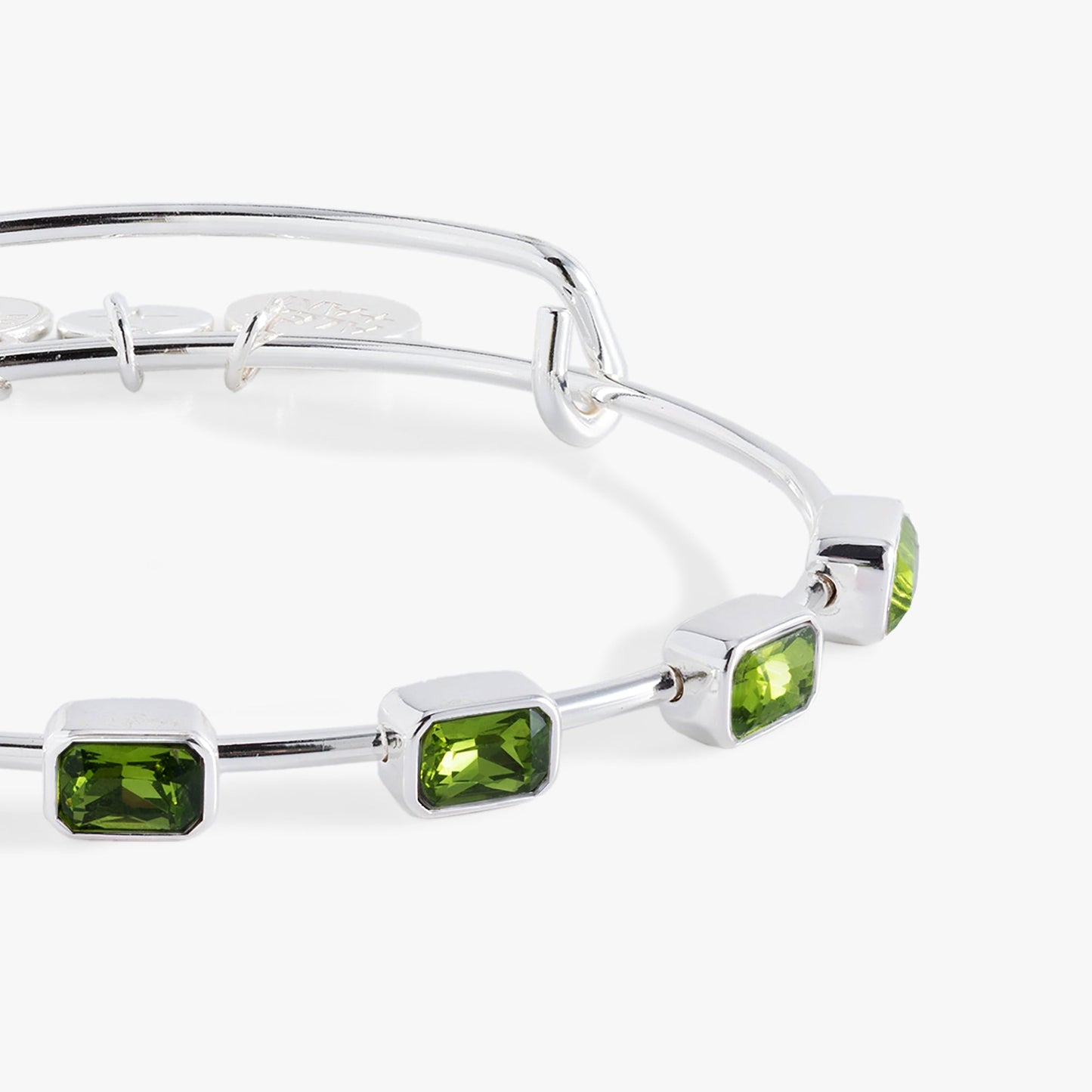 August Birthstone Emerald Cut Bangle Gold