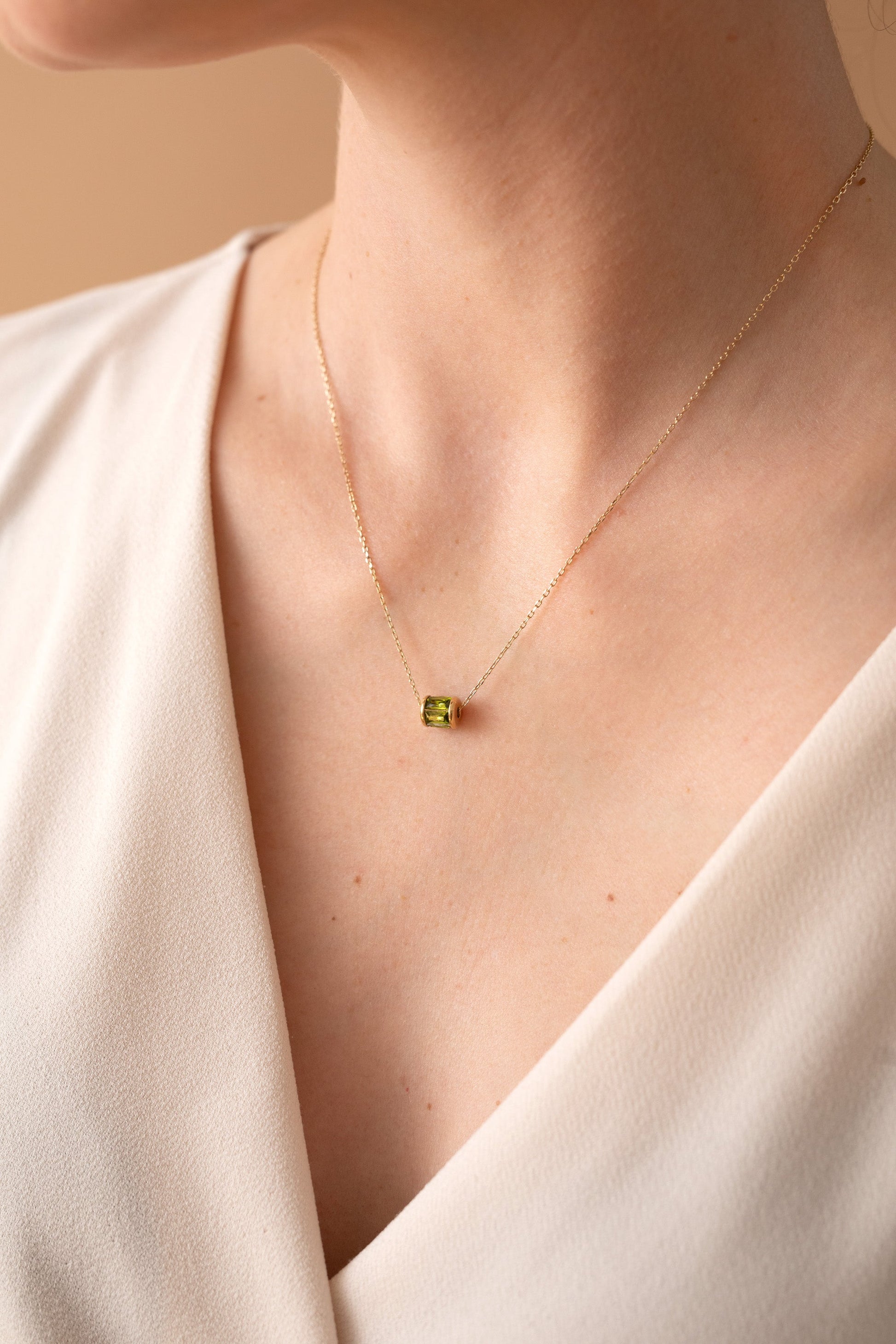August Birthstone Precious Pendant Necklace 14kt Gold Over Sterling Silver