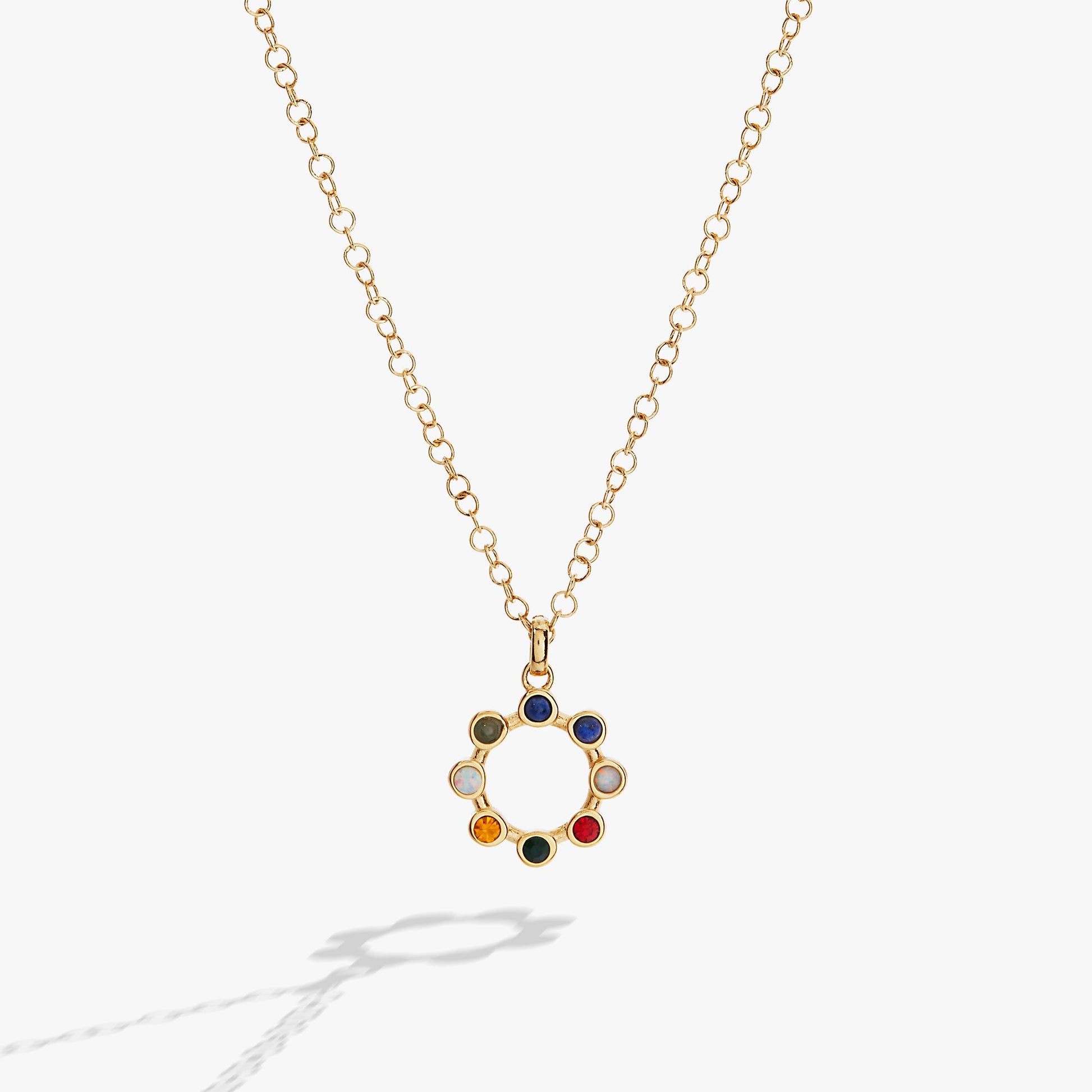 I Love You Crystal Necklace Stainless Steel Gold