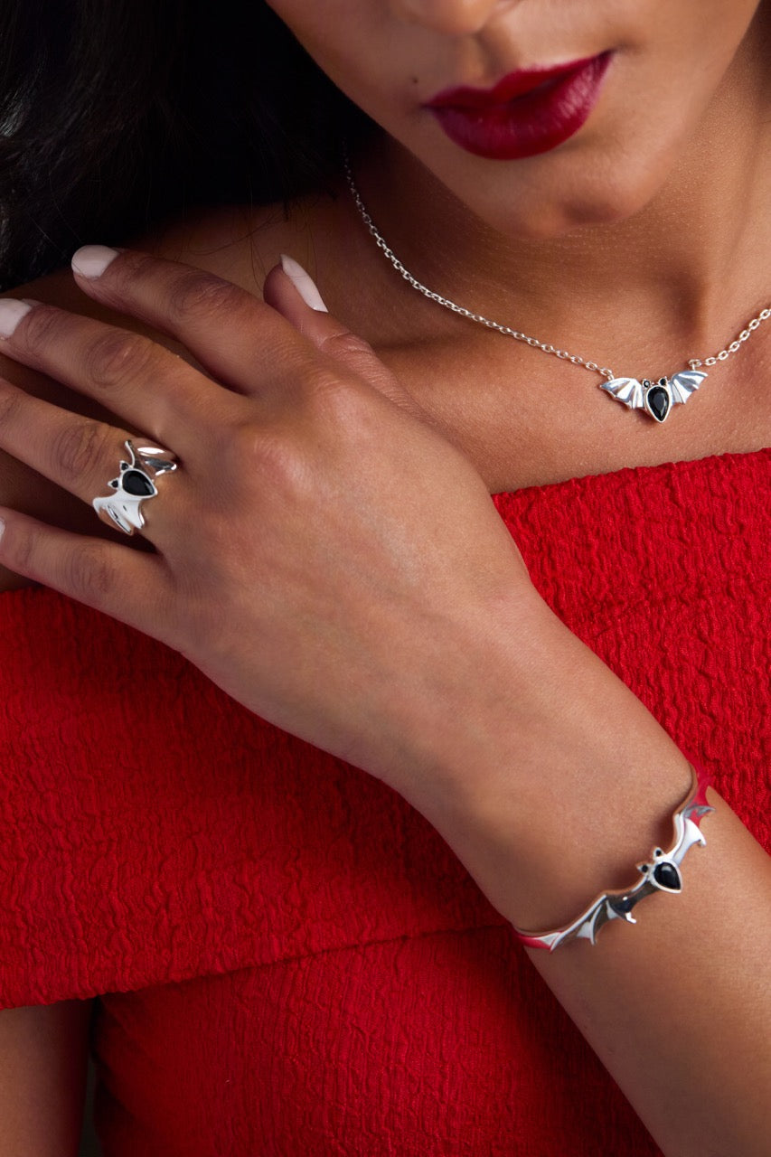 Crystal Bat Cuff Gold