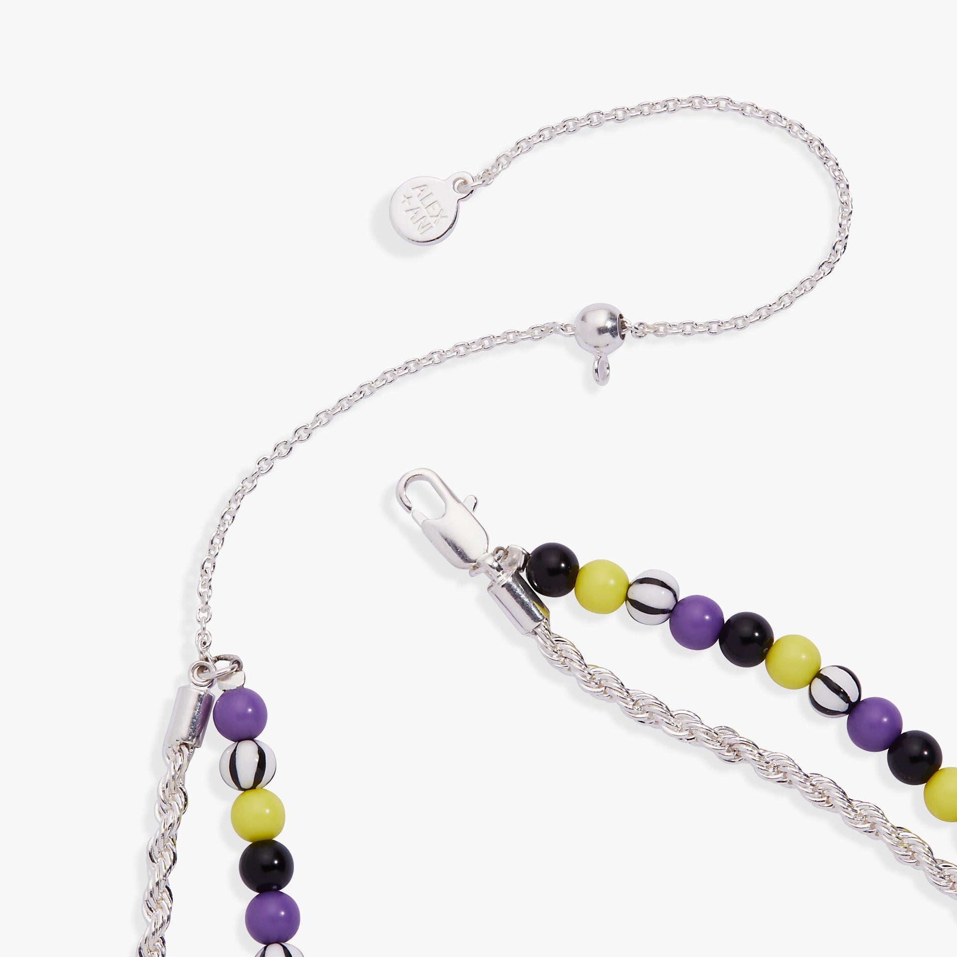 BEETLEJUICE™ Sandworm Beaded Adjustable Necklace Silver