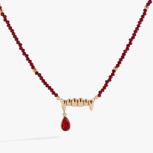 Vampire Teeth Pendant Gold