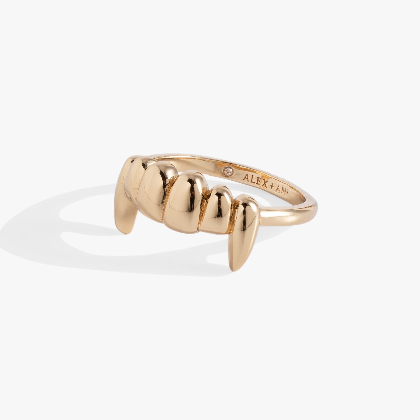 Vampire Teeth Ring Gold