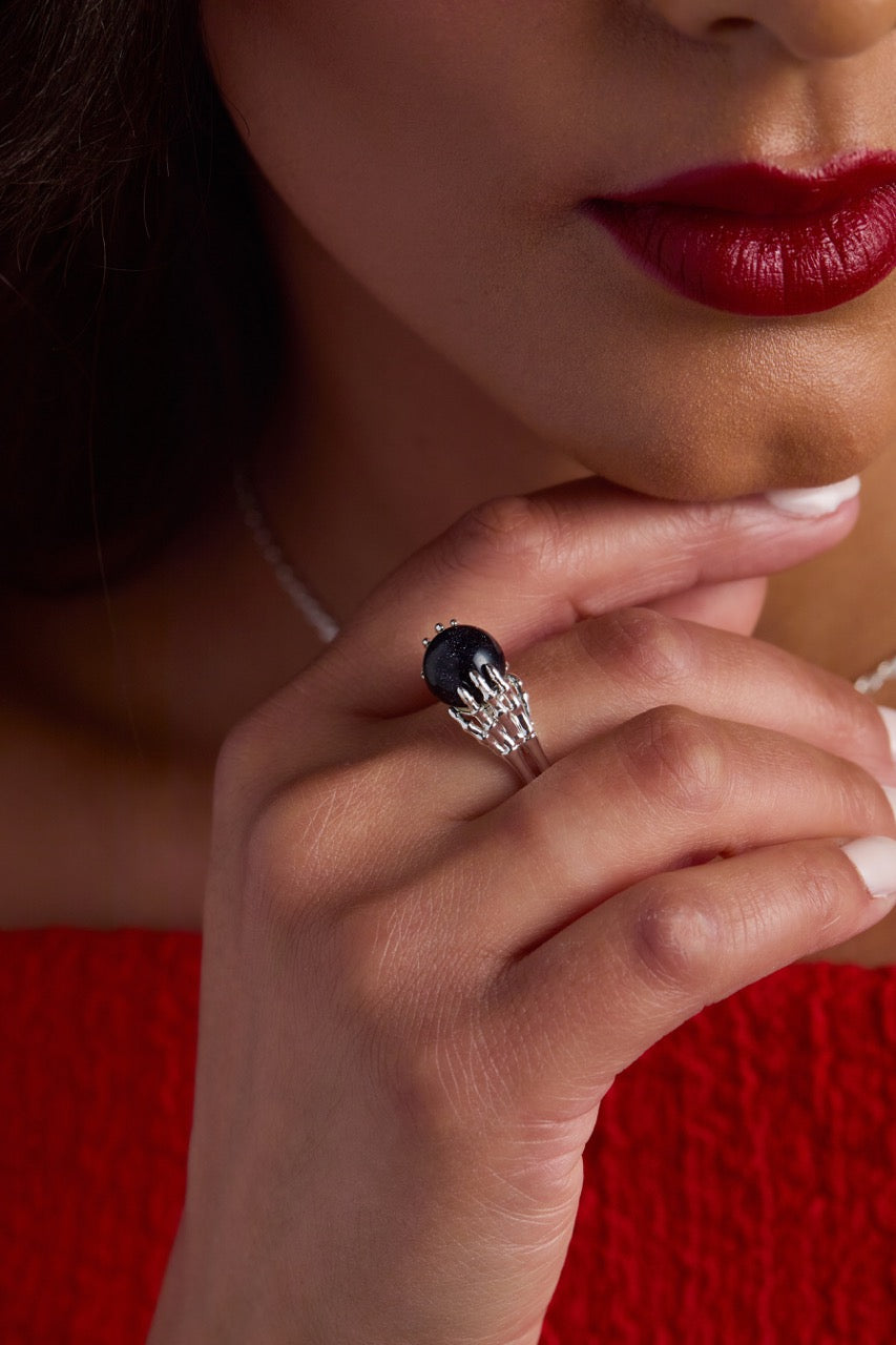 Crystal Ball Ring Gold