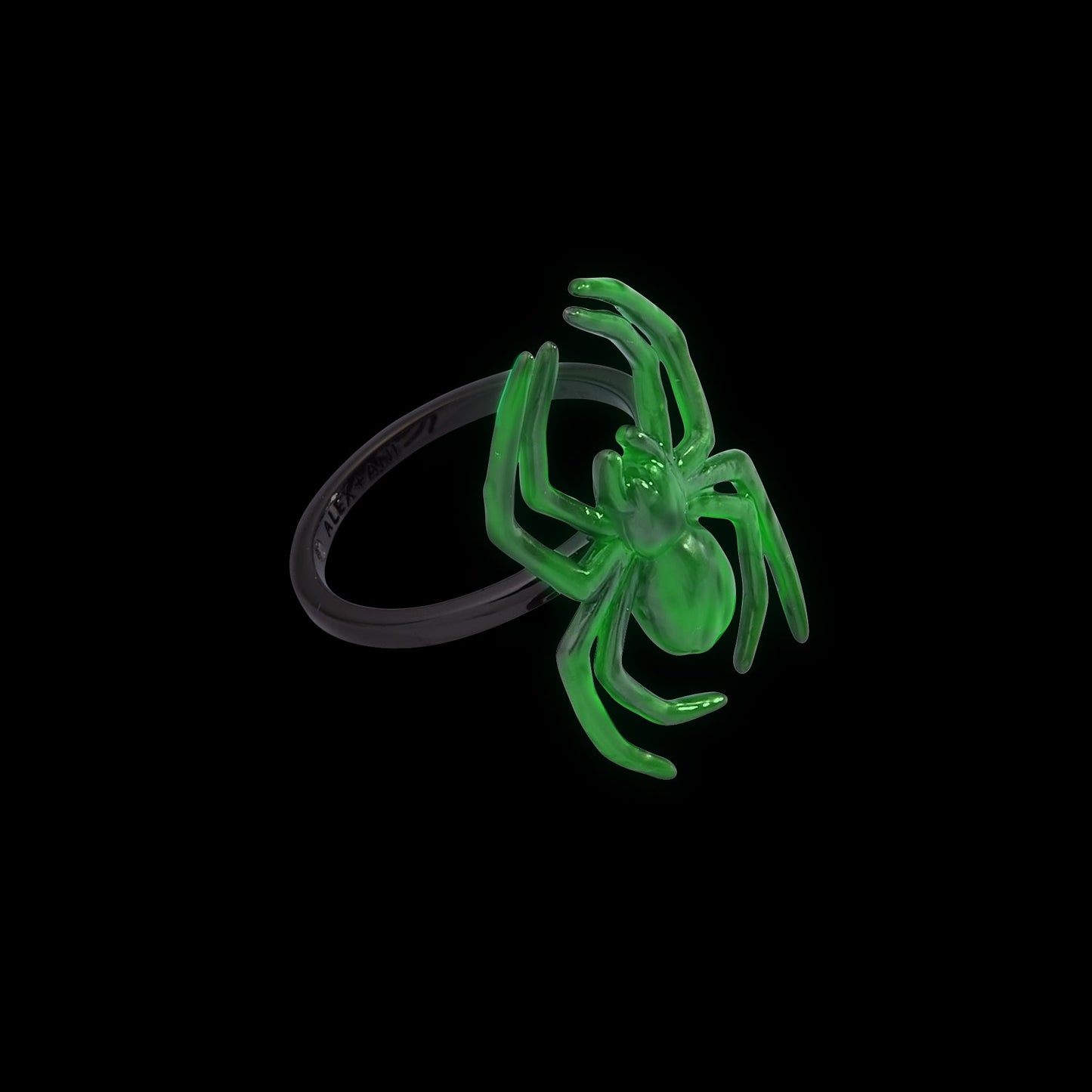 Glow in the Dark Spider Ring Silver