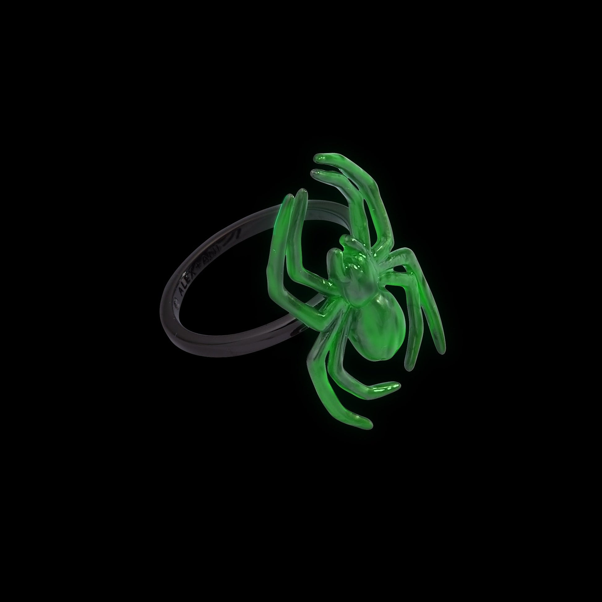Glow in the Dark Spider Ring Silver