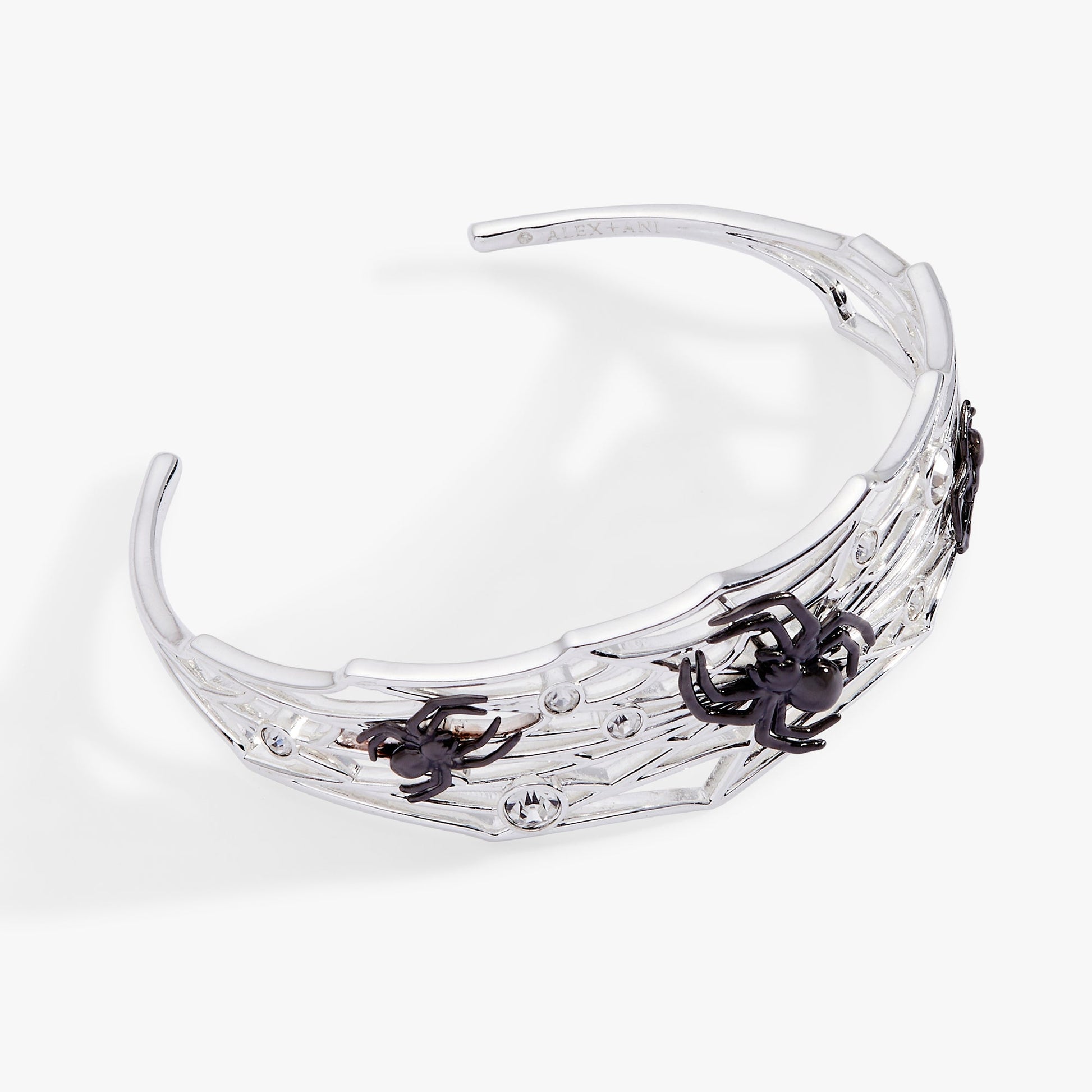 Glow in the Dark Spider Web Cuff Silver