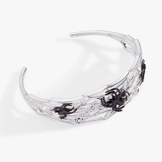 Glow in the Dark Spider Web Cuff Silver