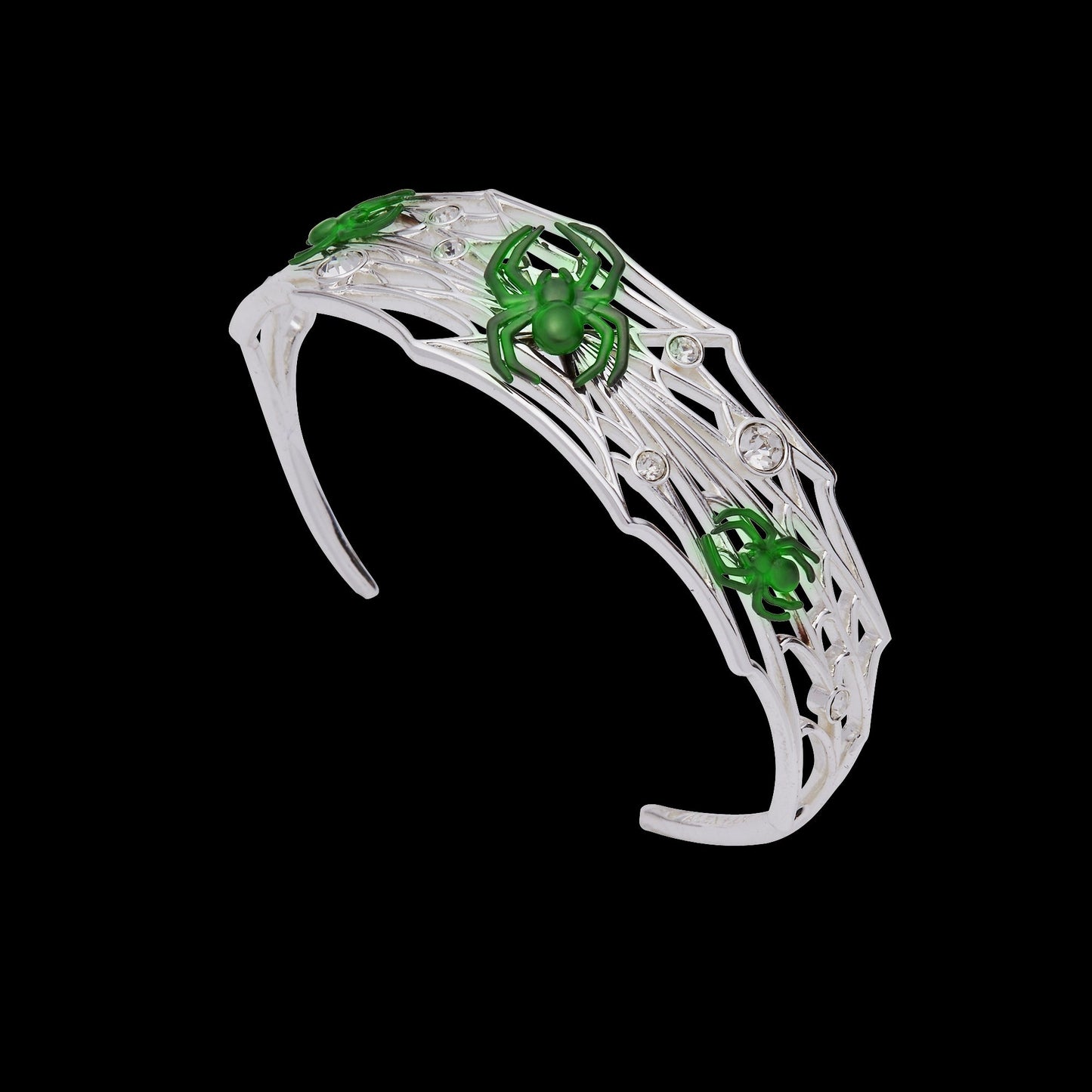 Glow in the Dark Spider Web Cuff Silver