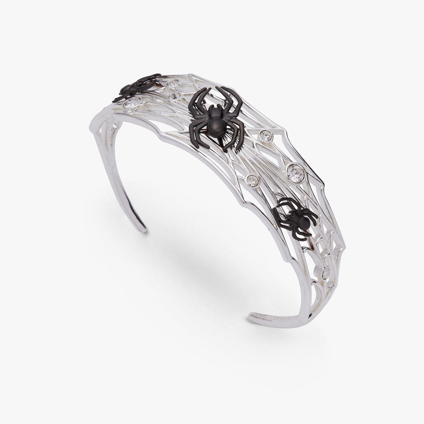 Glow in the Dark Spider Web Cuff Silver