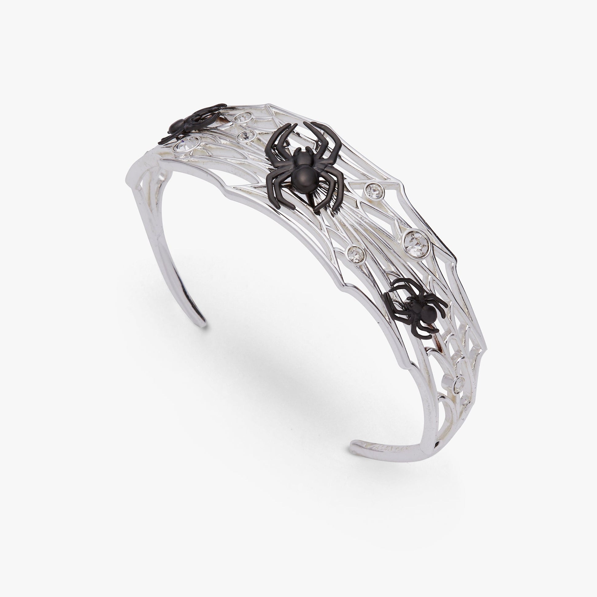 Glow in the Dark Spider Web Cuff Silver