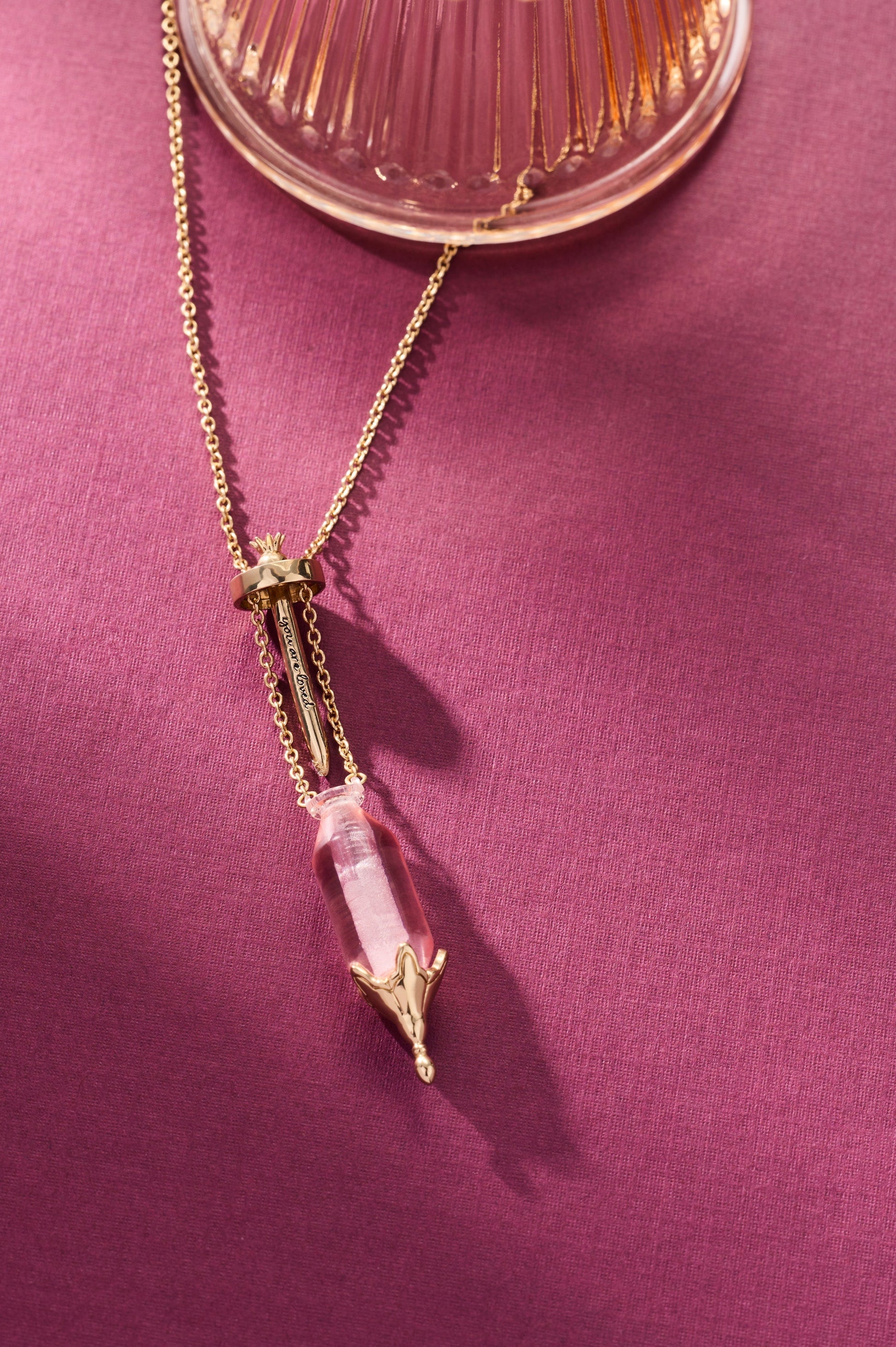You Are Loved' Potion Bottle Slider Necklace
    
    
    
       Gold