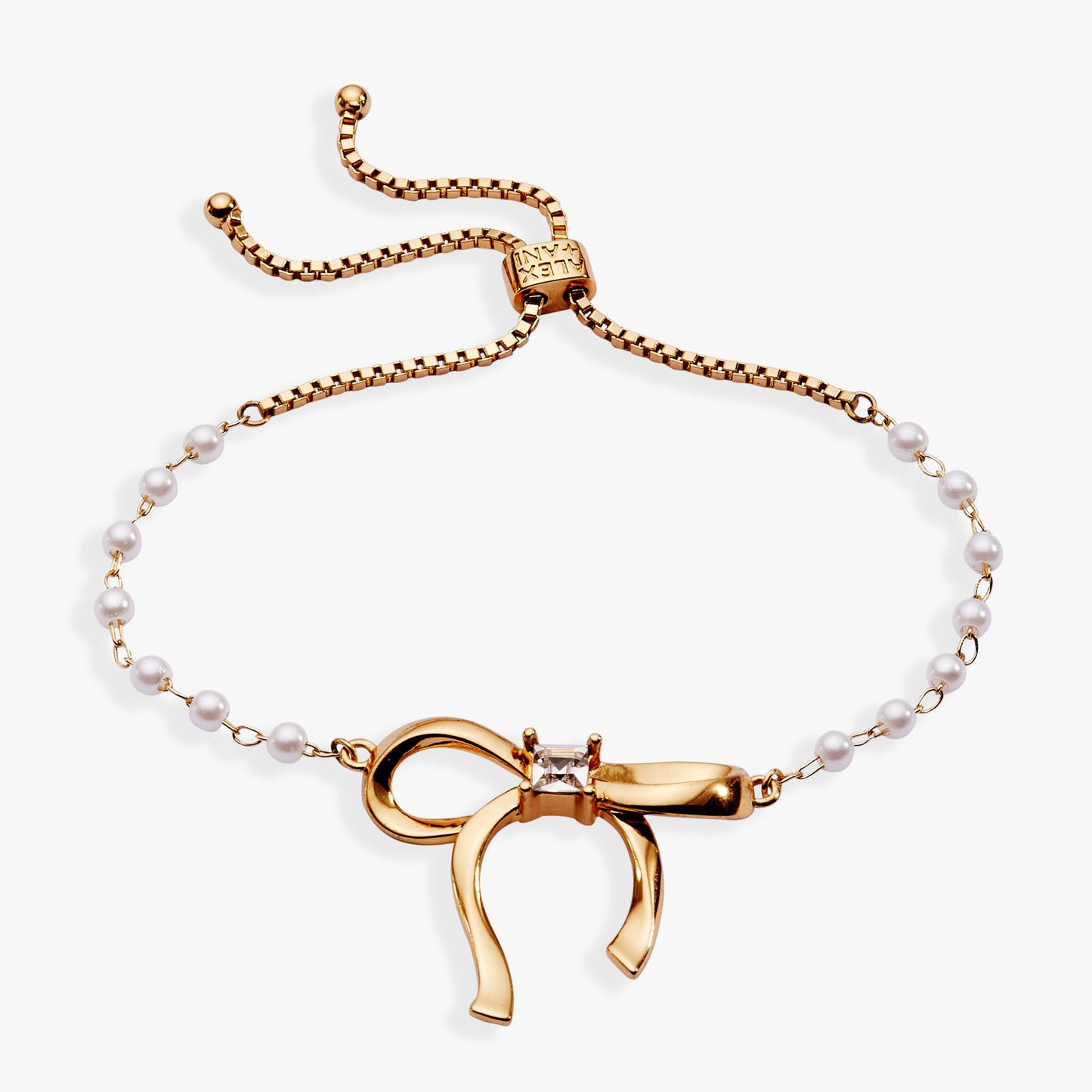 Pearl Coquette Beaded Bolo Bracelet Gold