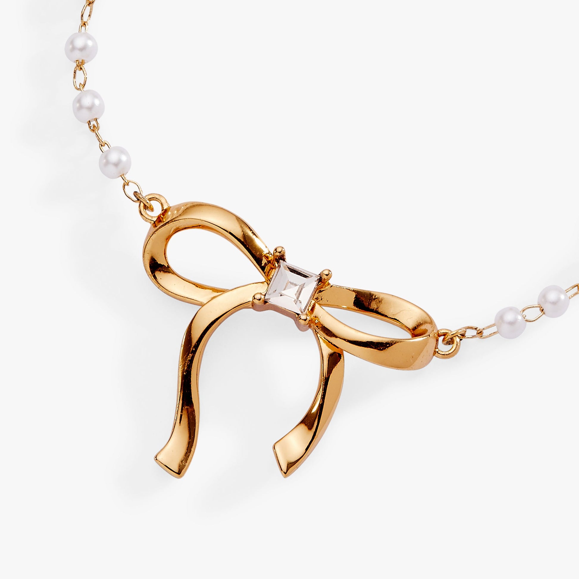 Pearl Coquette Beaded Bolo Bracelet Gold