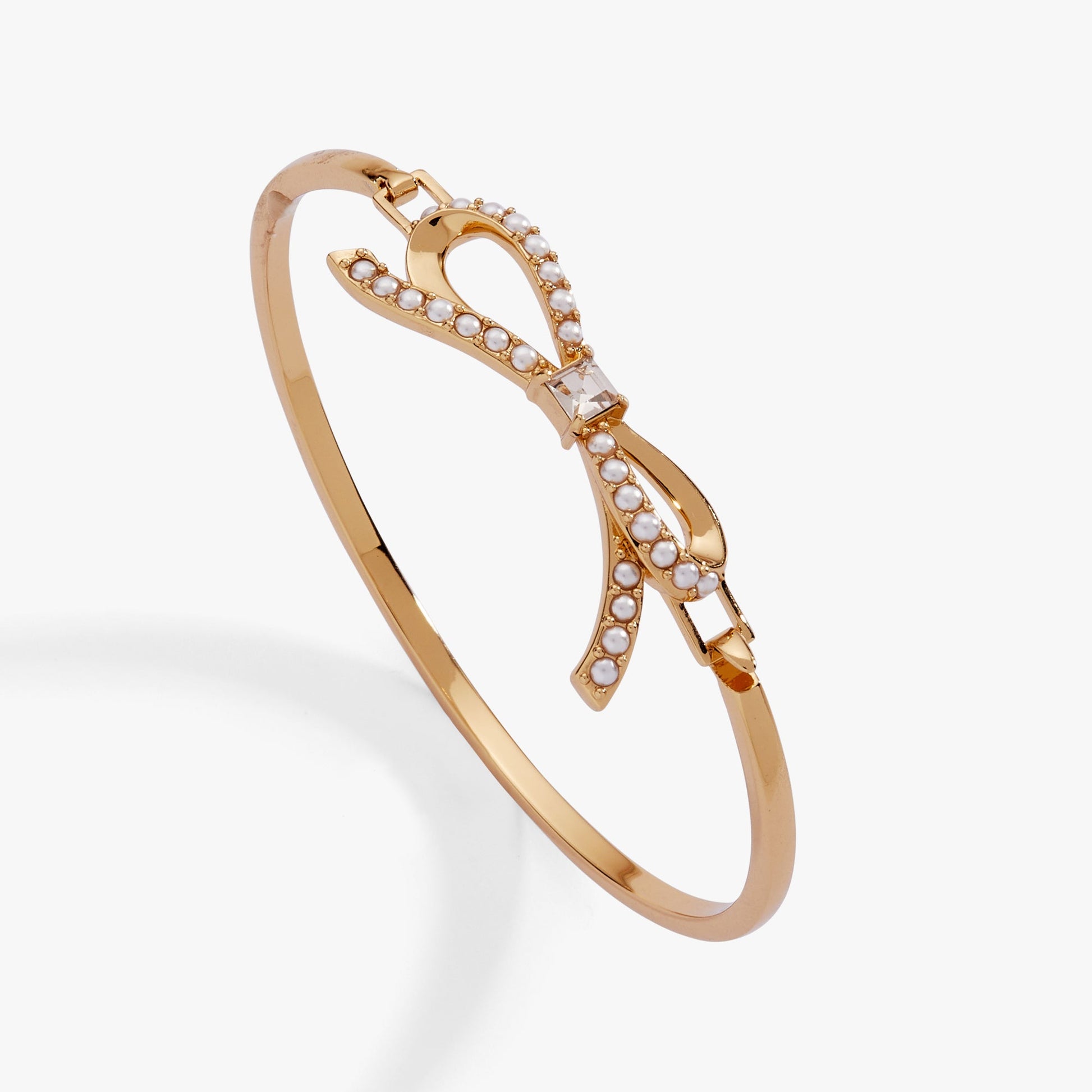 Pearl Coquette Tension Bangle Gold