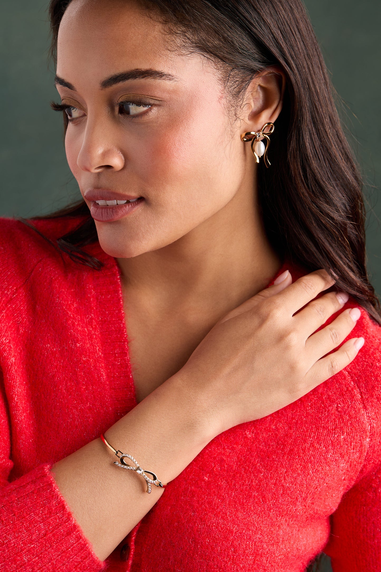 Pearl Coquette Tension Bangle Gold