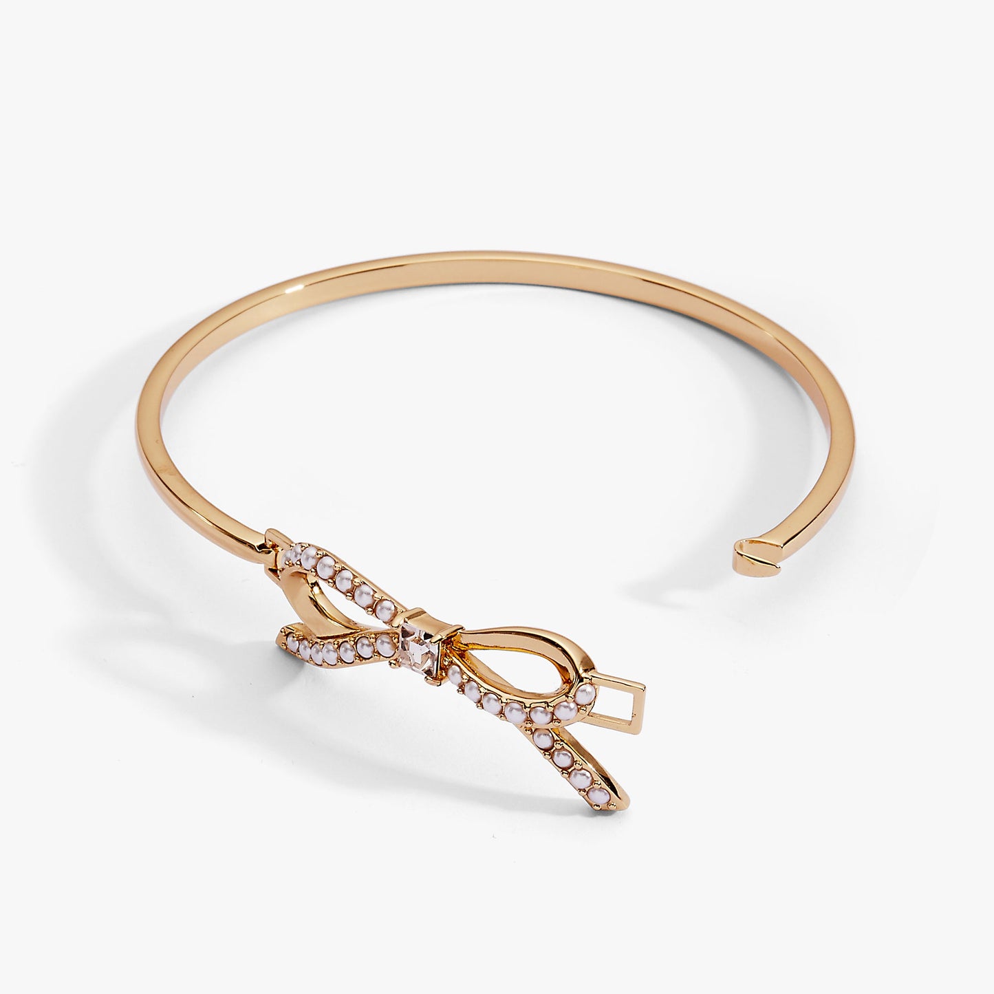 Pearl Coquette Tension Bangle Gold