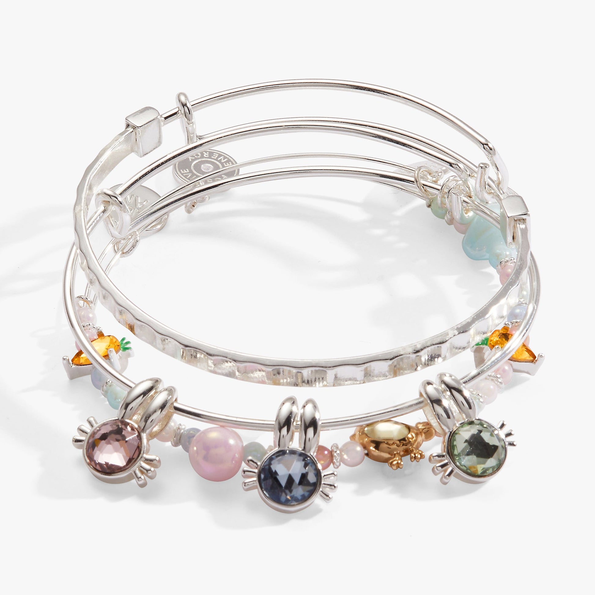 Easter Charm Bangles, Set of 3 Silver
